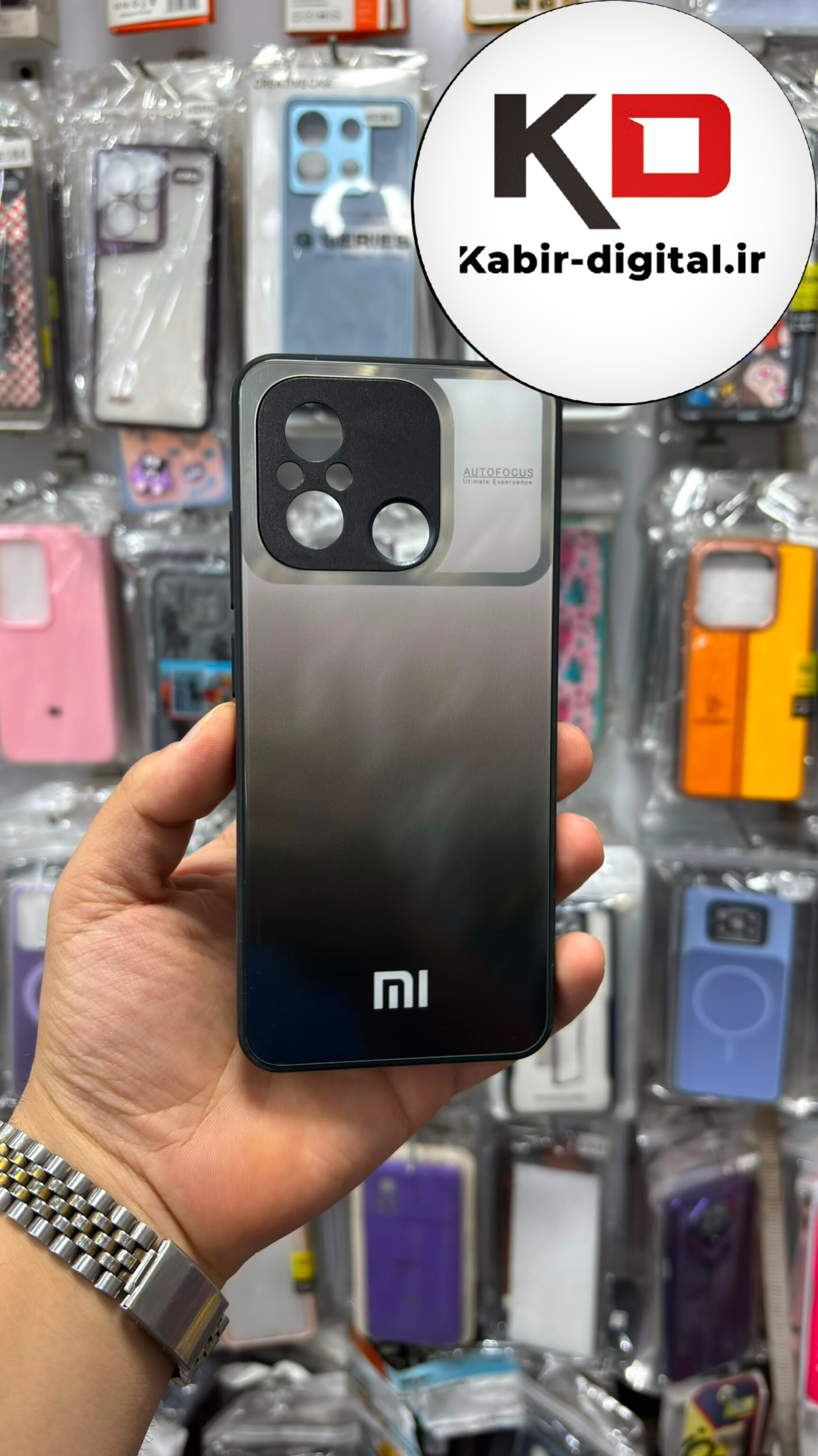 قاب گوشی Redmi 12c / POCO C65 شیائومی PVD دور سیلیکونی Auto Focus محافظ لنز دار مشکی