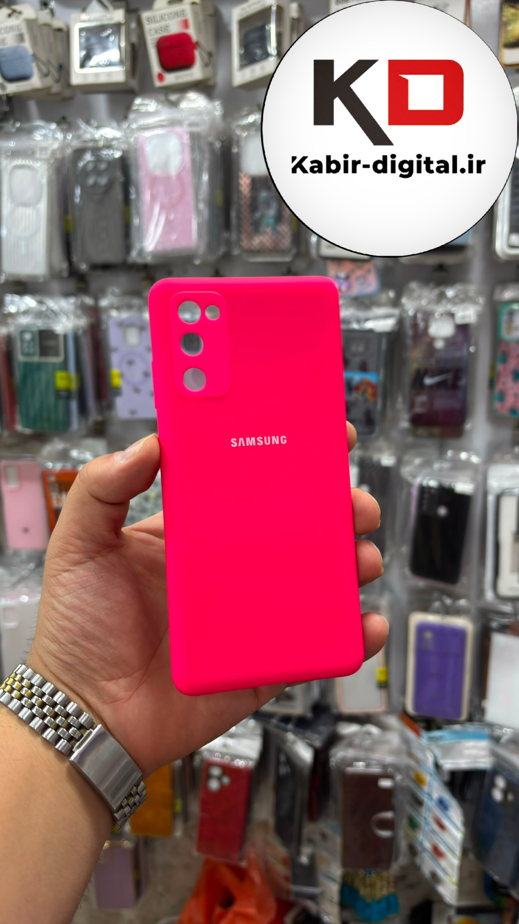 قاب گوشی Galaxy S20 FE سامسونگ سیلیکونی اورجینال درجه یک داخل پارچه  زیربسته محافظ لنز دار