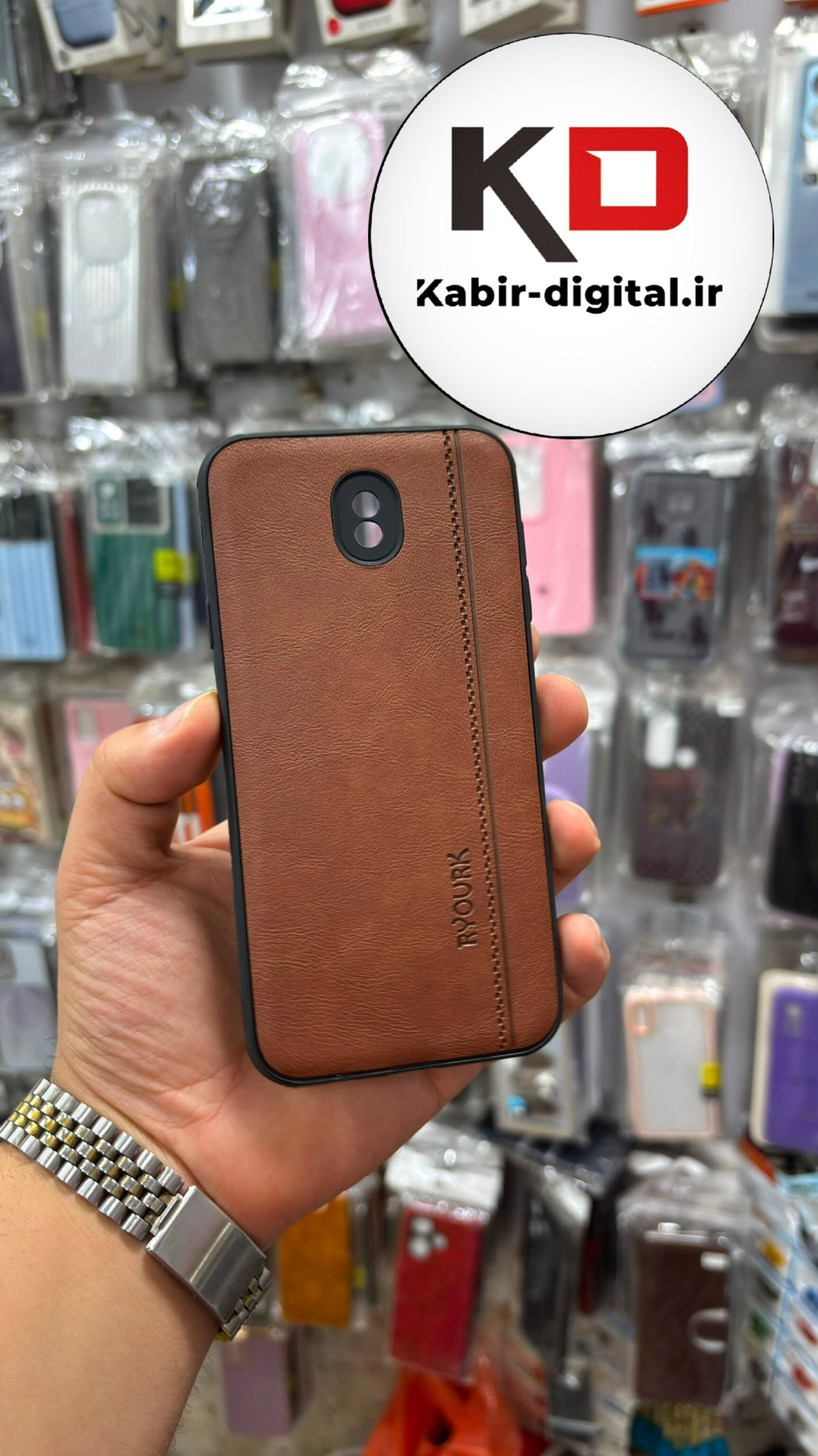 قاب گوشی Galaxy J730 سامسونگ سیلیکونی طرح چرمی کلاسیک RYOURK محافظ لنز دار