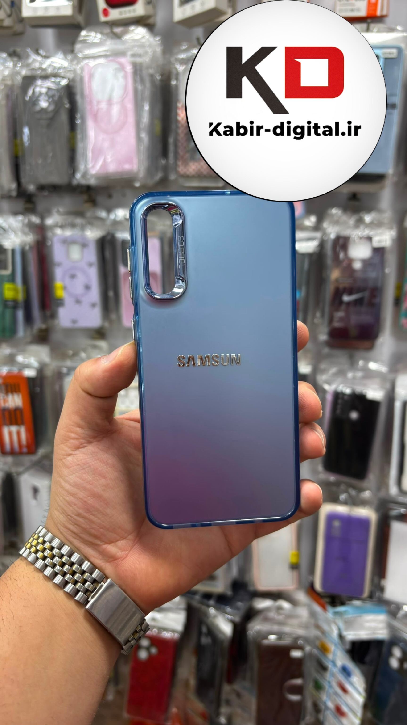 قاب گوشی Galaxy A50 / A50s / A30s سامسونگ اورجینال SO COOL سوکول لنز کرومی براق آبی
