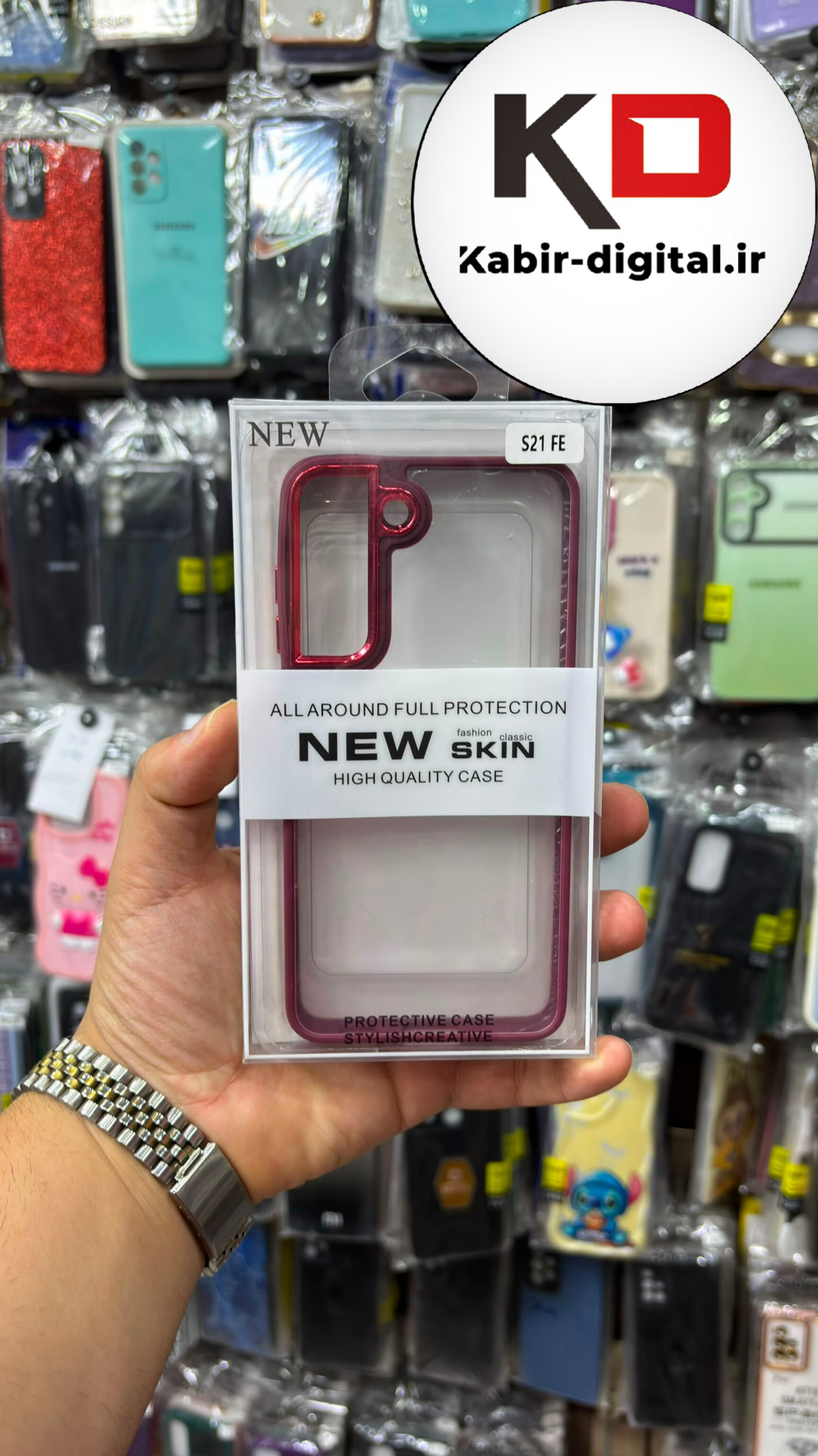 قاب گوشی Galaxy S21 FE سامسونگ اورجینال متال کیس Metal اورجینال CASE PRO طرح پشت طلق شفاف دور سیلیکونی