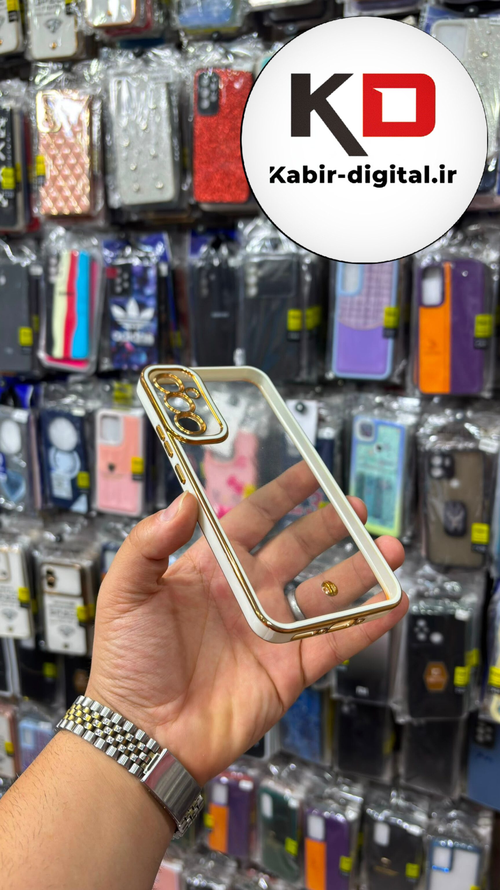 قاب گوشی Galaxy A34 سامسونگ طرح الکتروپلیتینگ ژله ای شفاف اورجینال یونیک کیس Unique Case محافظ لنز دار گلسی طلایی