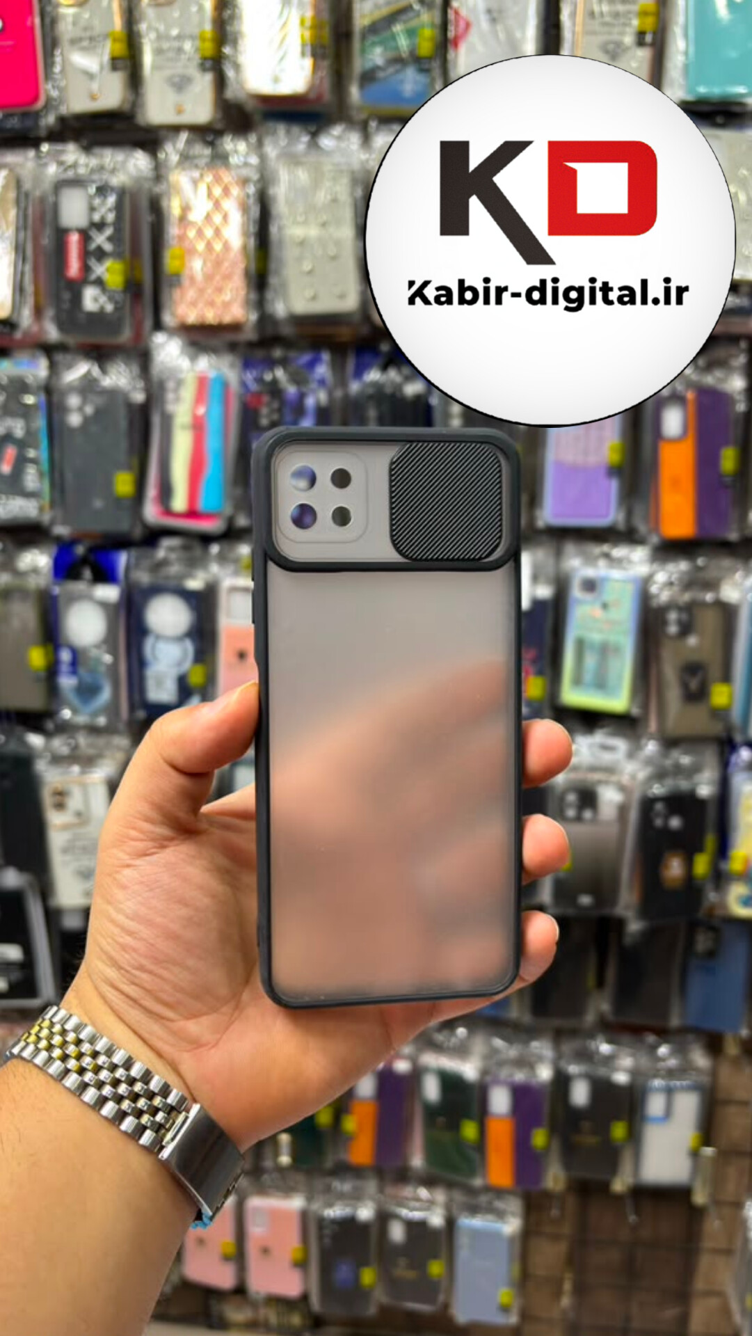 قاب گوشی Galaxy A22 5G سامسونگ پشت مات دور سیلیکونی  محافظ لنزدار کشویی