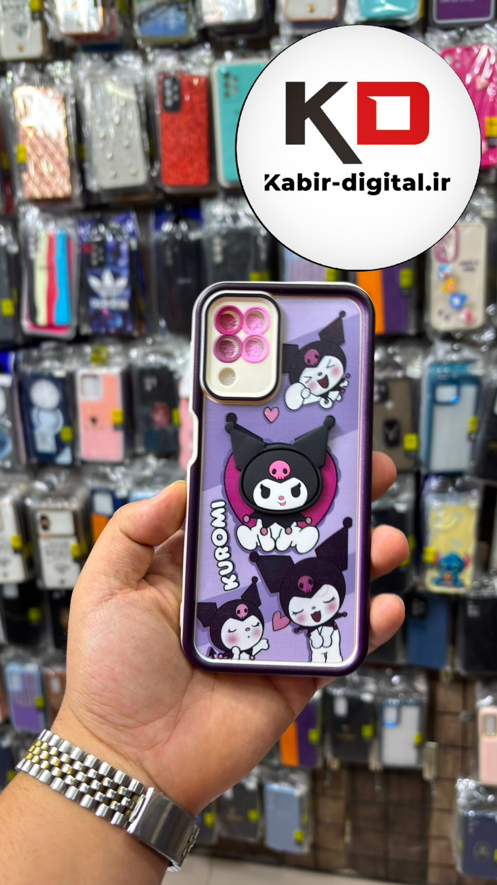 قاب گوشی Galaxy A22 4g / M32 سامسونگ سیلیکونی Solid Case عروسکی برجسته طرح کرومی لنز رنگی دستبند دار مچی