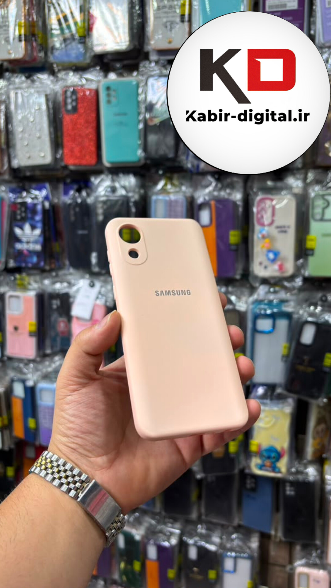 قاب گوشی  Galaxy A03 Core سامسونگ سیلیکونی اورجینال  درجه یک زیر بسته داخل پارچه محافظ لنزدار کرمی