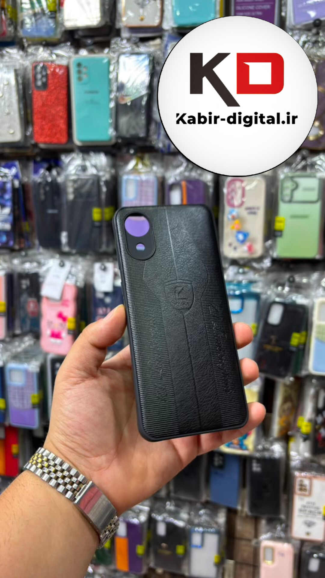 قاب گوشی  Galaxy A03 Core سامسونگ طرح ژله ای چرمی ساده مشکی محاقظ لنزدار