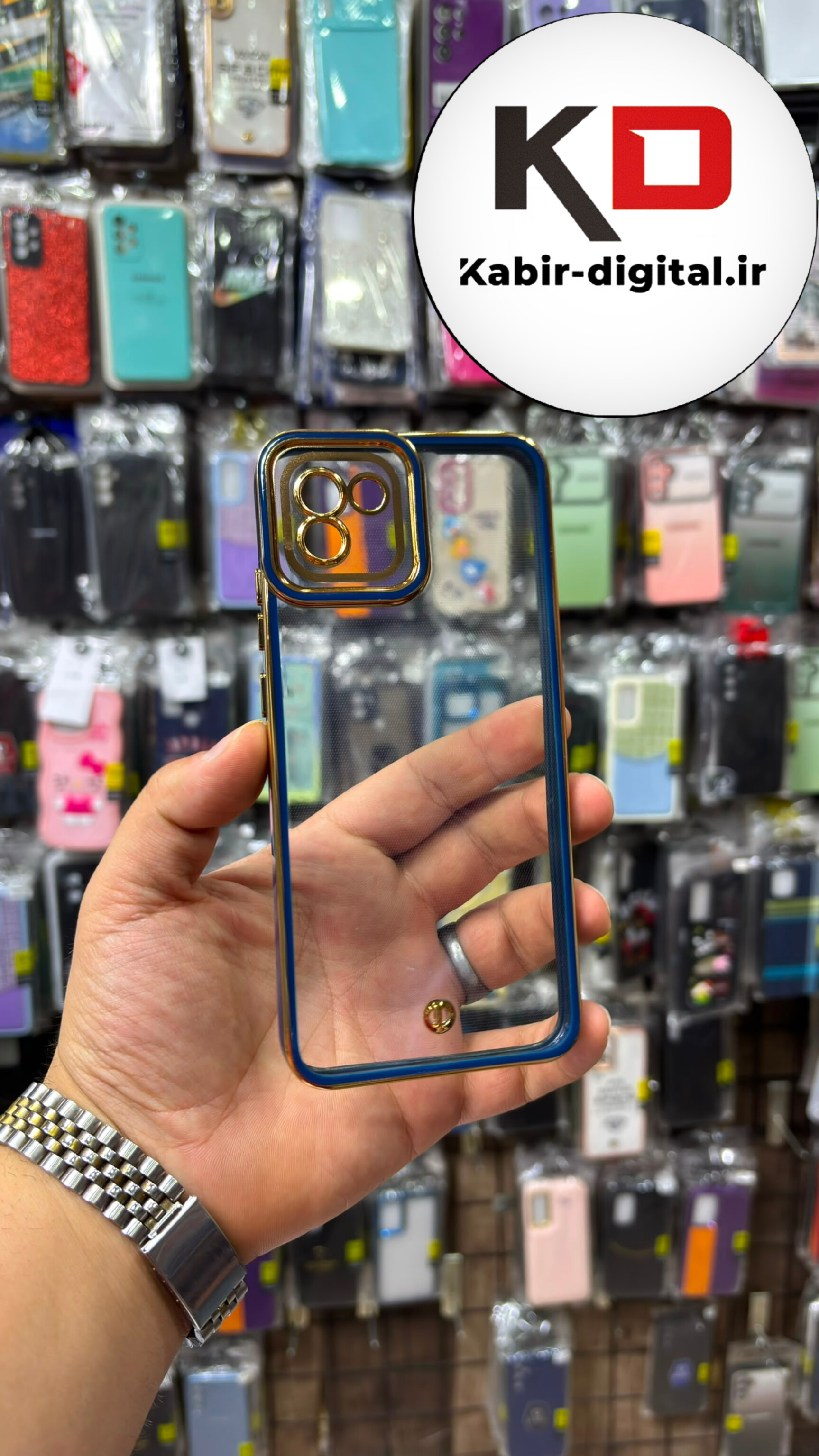 قاب گوشی Galaxy A03 سامسونگ طرح الکتروپلیتینگ ژله ای شفاف اورجینال یونیک کیس Unique Case محافظ لنز دار گلسی طلایی