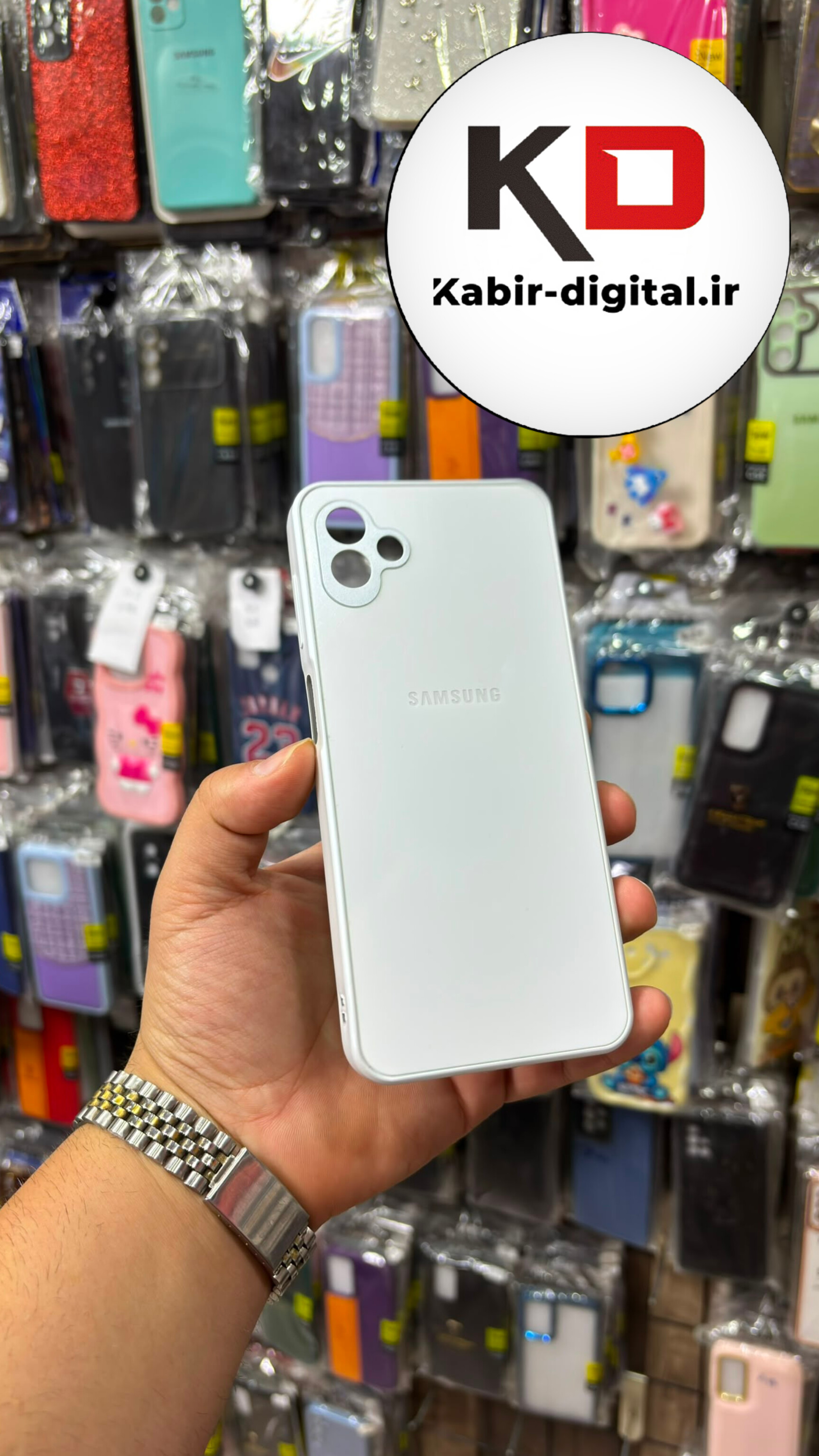 قاب گوشی  Galaxy A04 سامسونگ پشت گلس شیشه ای محافظ لنز دار لیزری محافظ لنزدار سفید