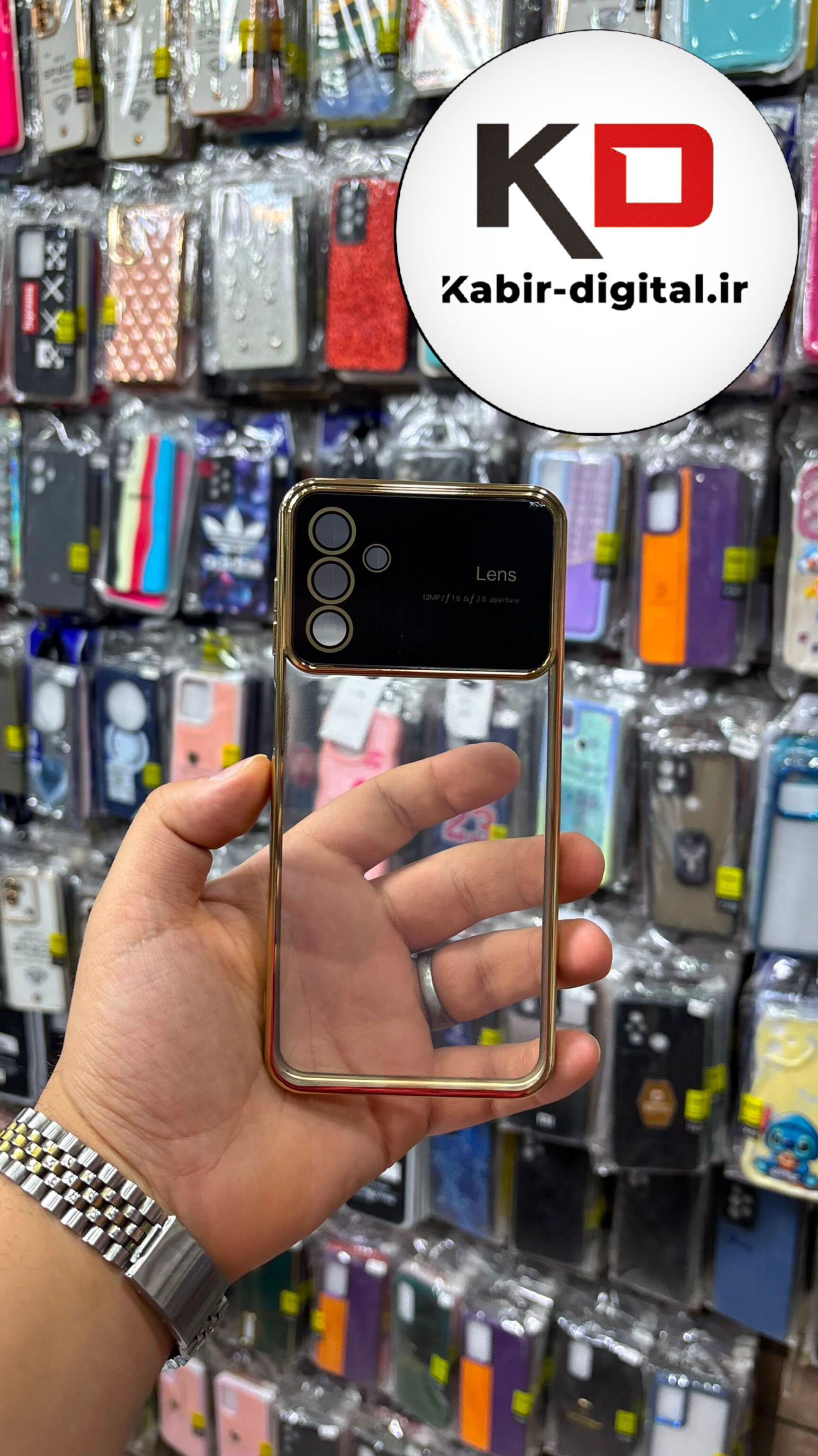 قاب گوشی  Galaxy A13 5G / A04s / M13 / F13 سامسونگ Camera Lens شفاف محافظ لنز دار دور طلایی