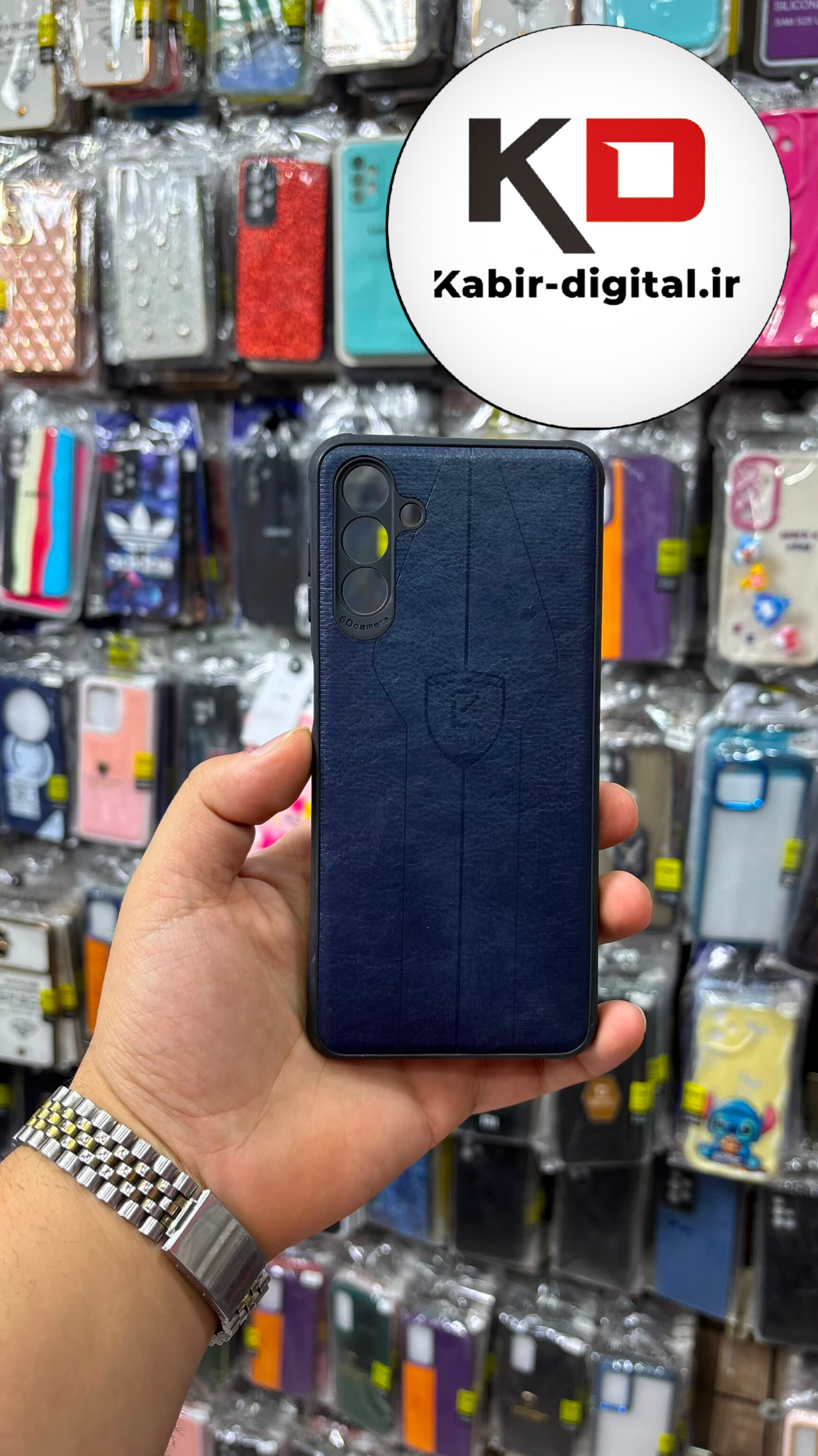 قاب گوشی  Galaxy A13 5G / A04s / M13 / F13 سامسونگ طرح ژله ای چرمی ساده سرمه ای محاقظ لنزدار