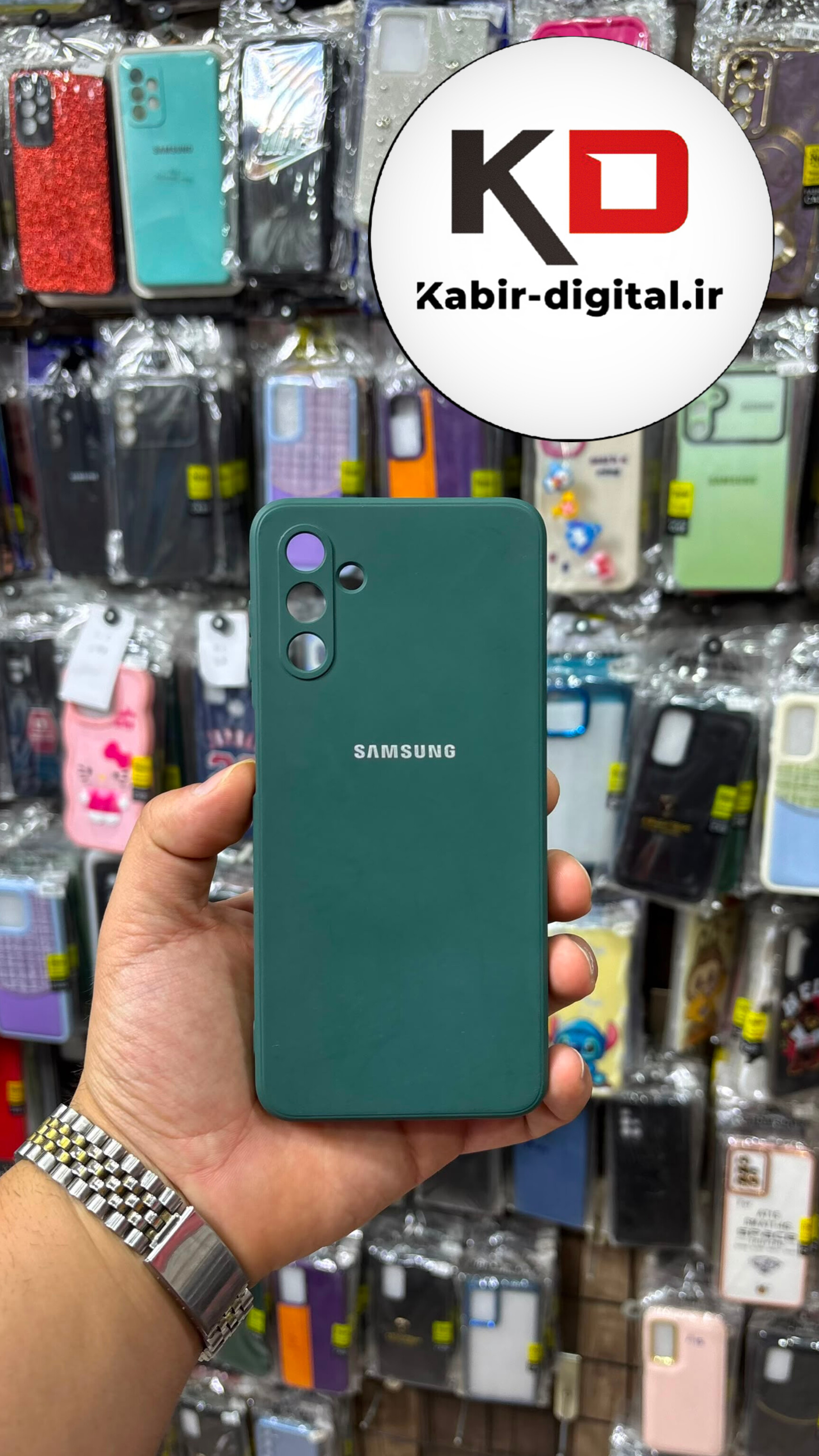 قاب گوشی  Galaxy A13 5G / A04s / M13 / F13 سامسونگ سیلیکونی های کپی درجه یک محافظ لنزدار سبز