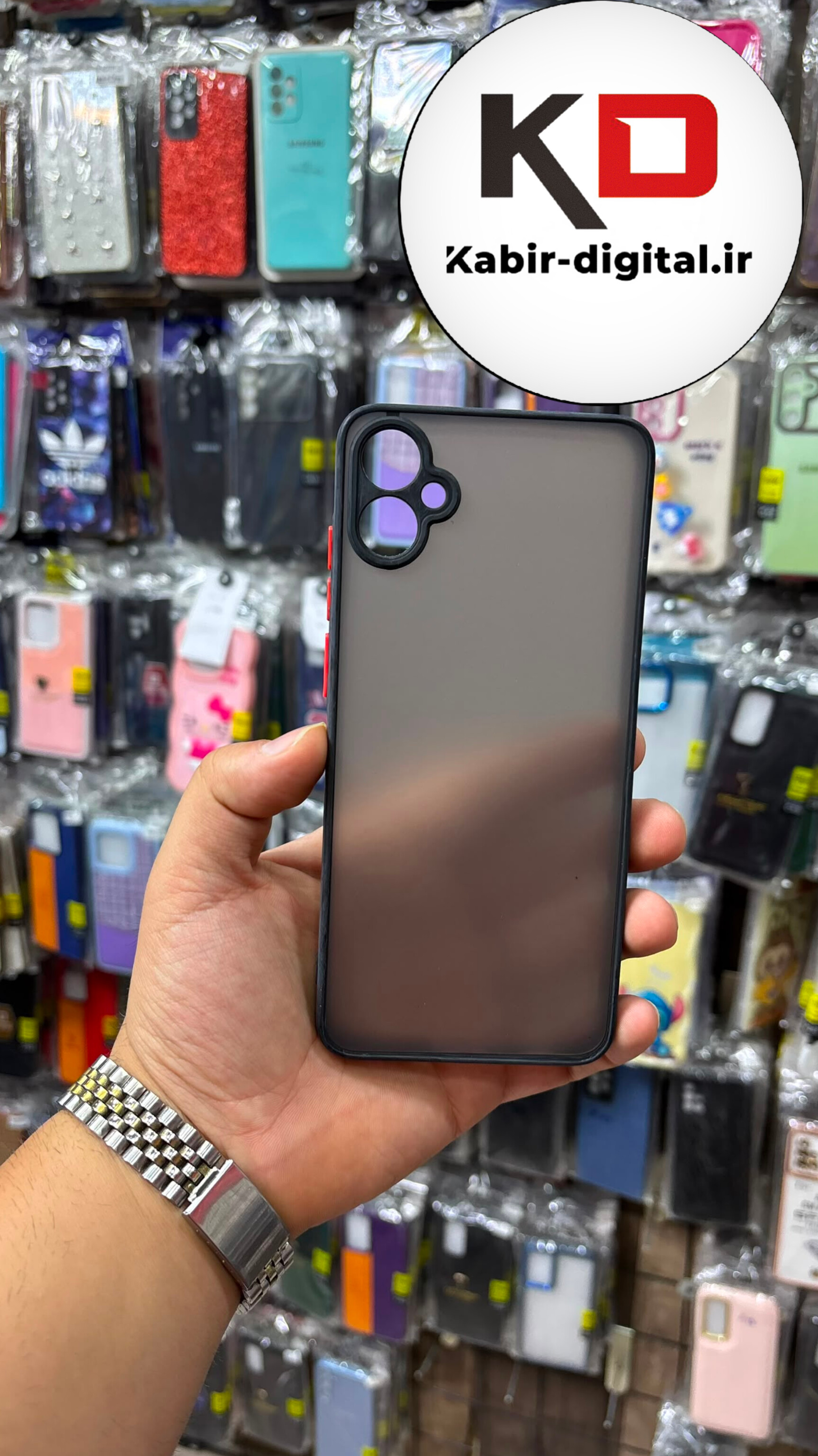 قاب گوشی  Galaxy A05 سامسونگ  پشت مات دور رنگی سیلیکونی محافظ لنزدار مشکی