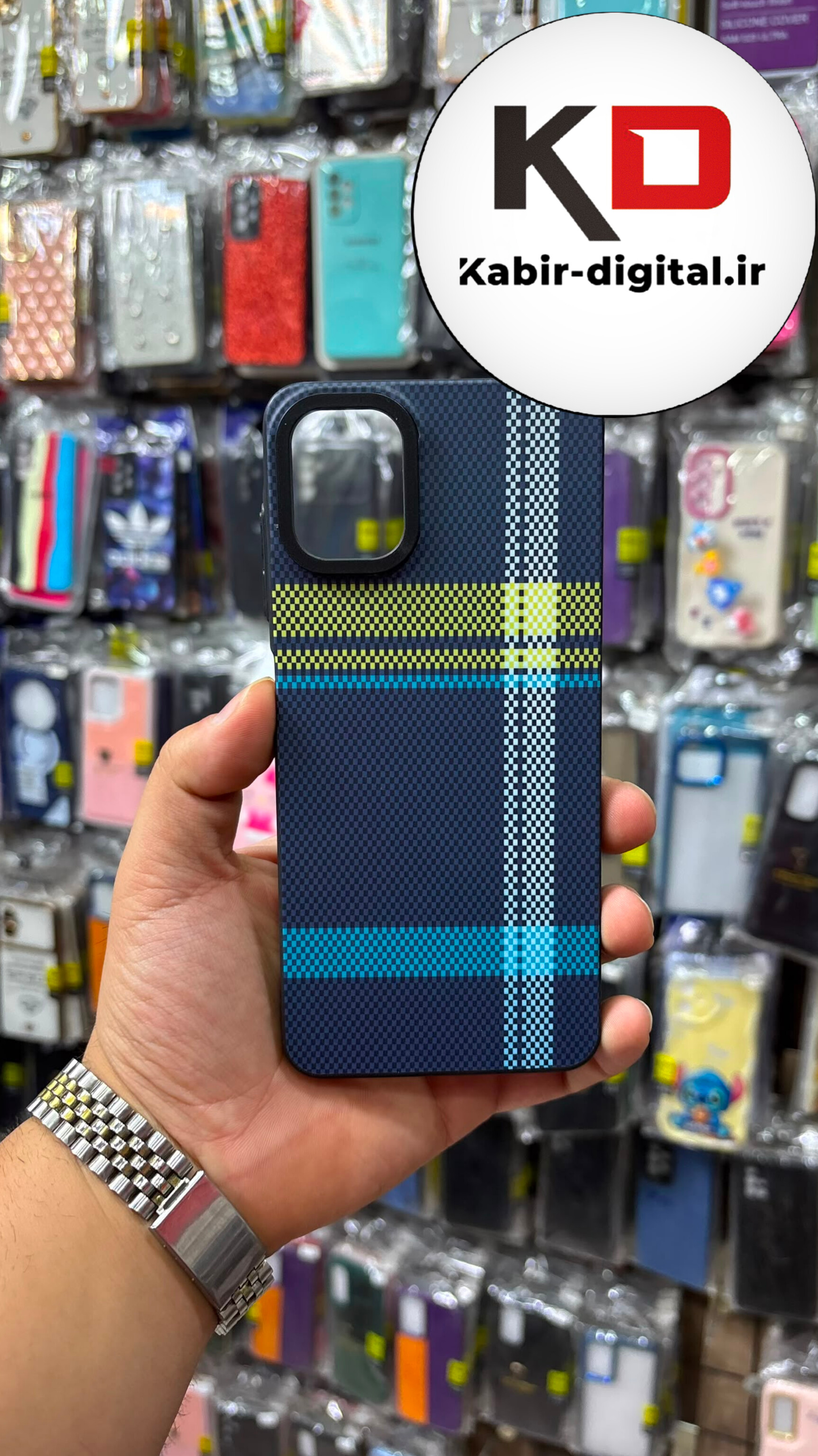 قاب گوشی  Galaxy A05 سامسونگ Momo اورجینال طرح چهار خانه اسپرت محافظ لنزدار کرومی