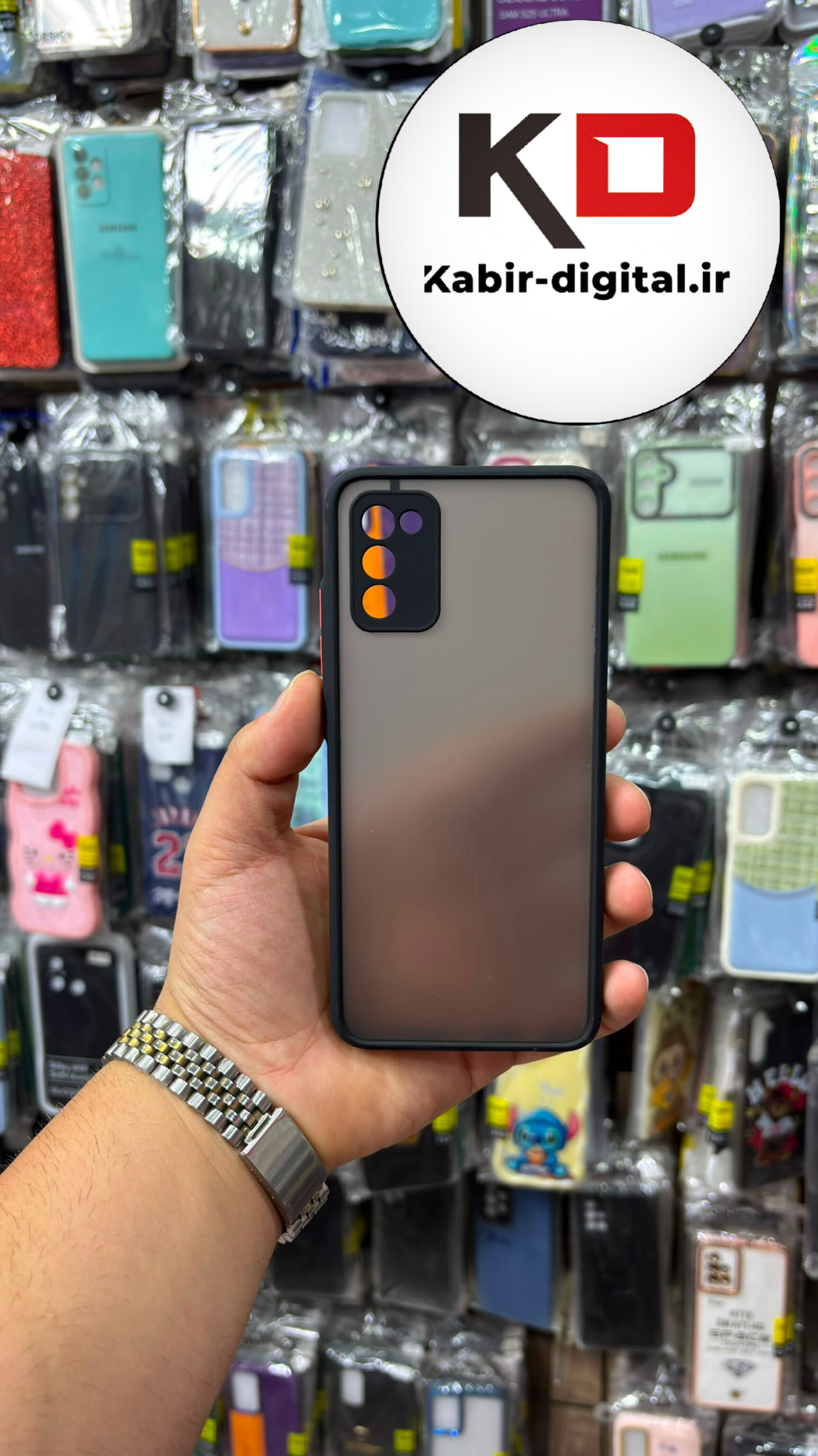 قاب گوشی  Galaxy A02s / A03s سامسونگ پشت مات دور رنگی سیلیکونی محافظ لنزدار مشکی