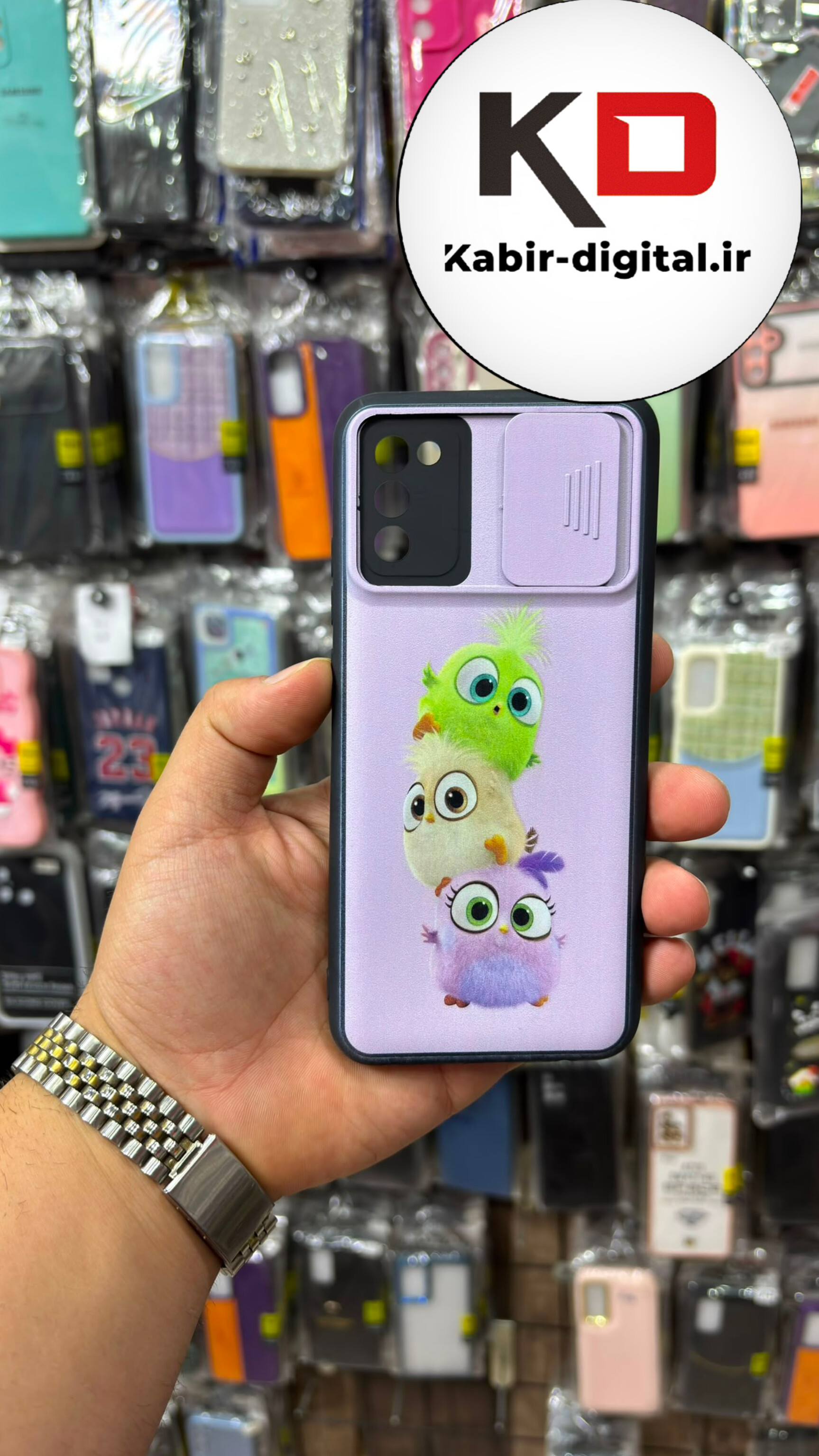 قاب گوشی  Galaxy A02s / A03s سامسونگ سیلیکونی فانتزی عروسکی محافظ لنزدار کشویی پاپ سوکت دار