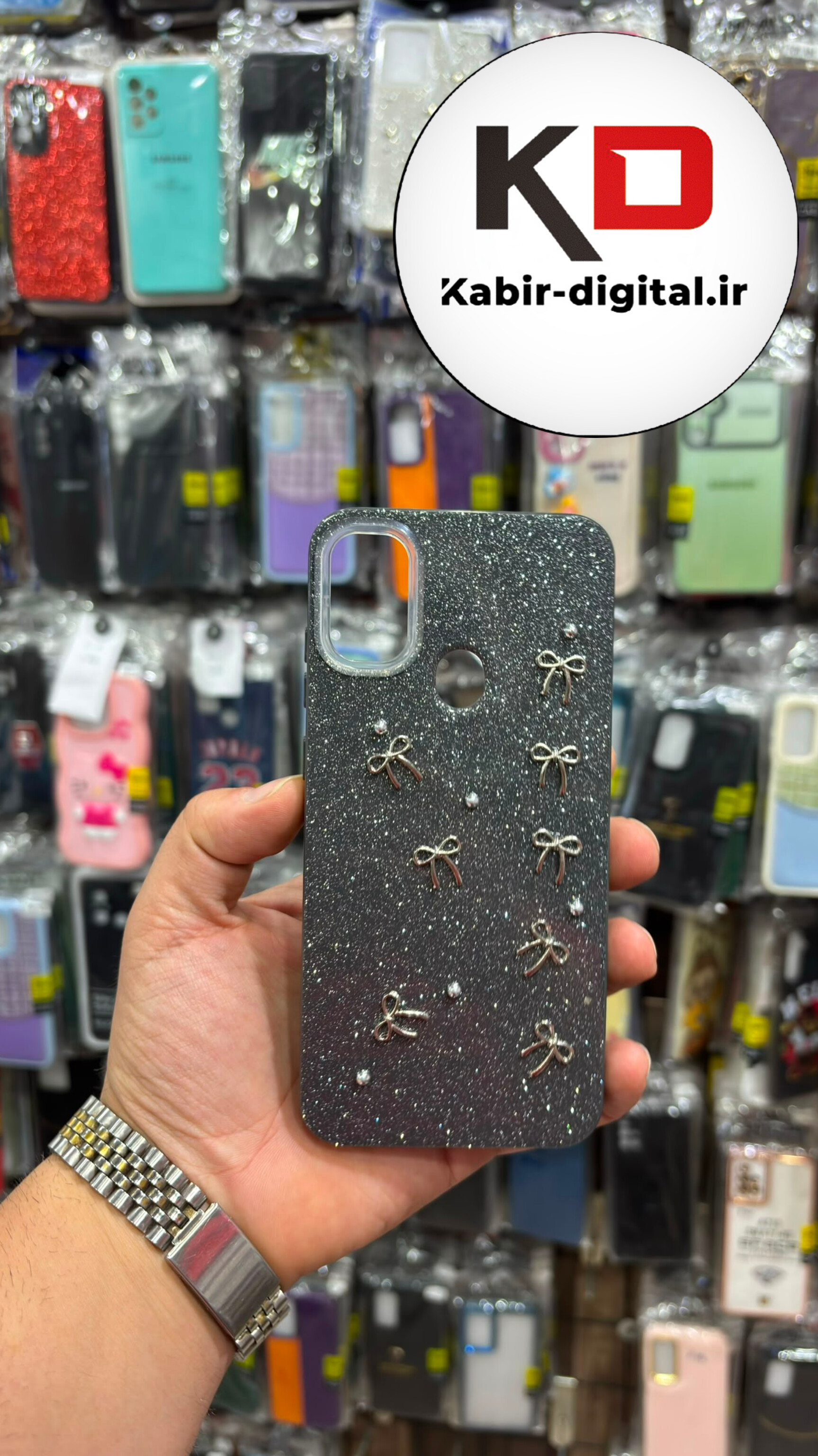 قاب گوشی  Galaxy A11 / M11  سامسونگ اورجینال فانتزی برجسته رزینی لنز کرومی طرح پاپییون اکلیلی