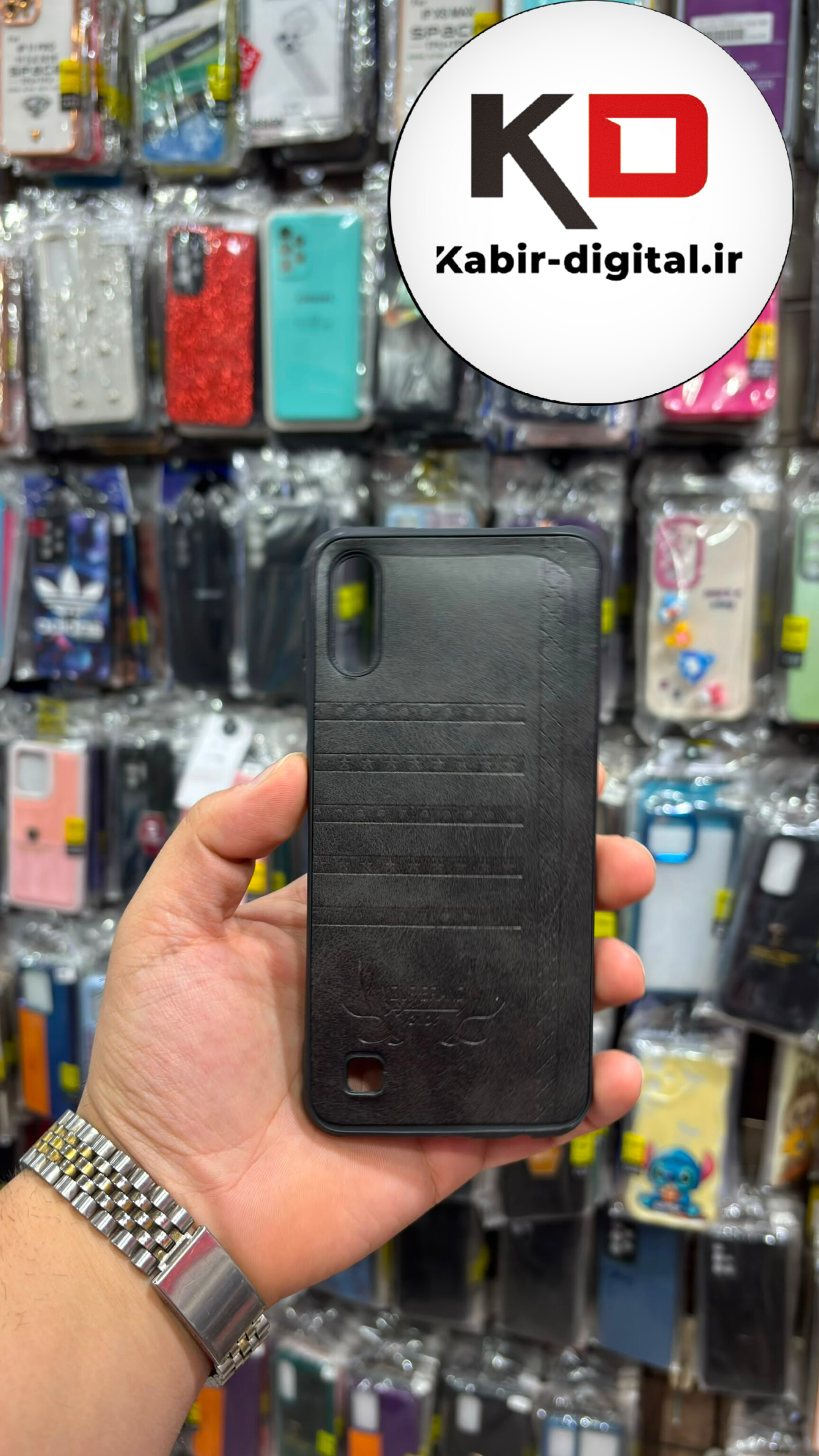 قاب گوشی  Galaxy A10 / M10  سامسونگ سیلیکونی طرح چرمی کلاسیک RYOURK محافظ لنز دار مشکی
