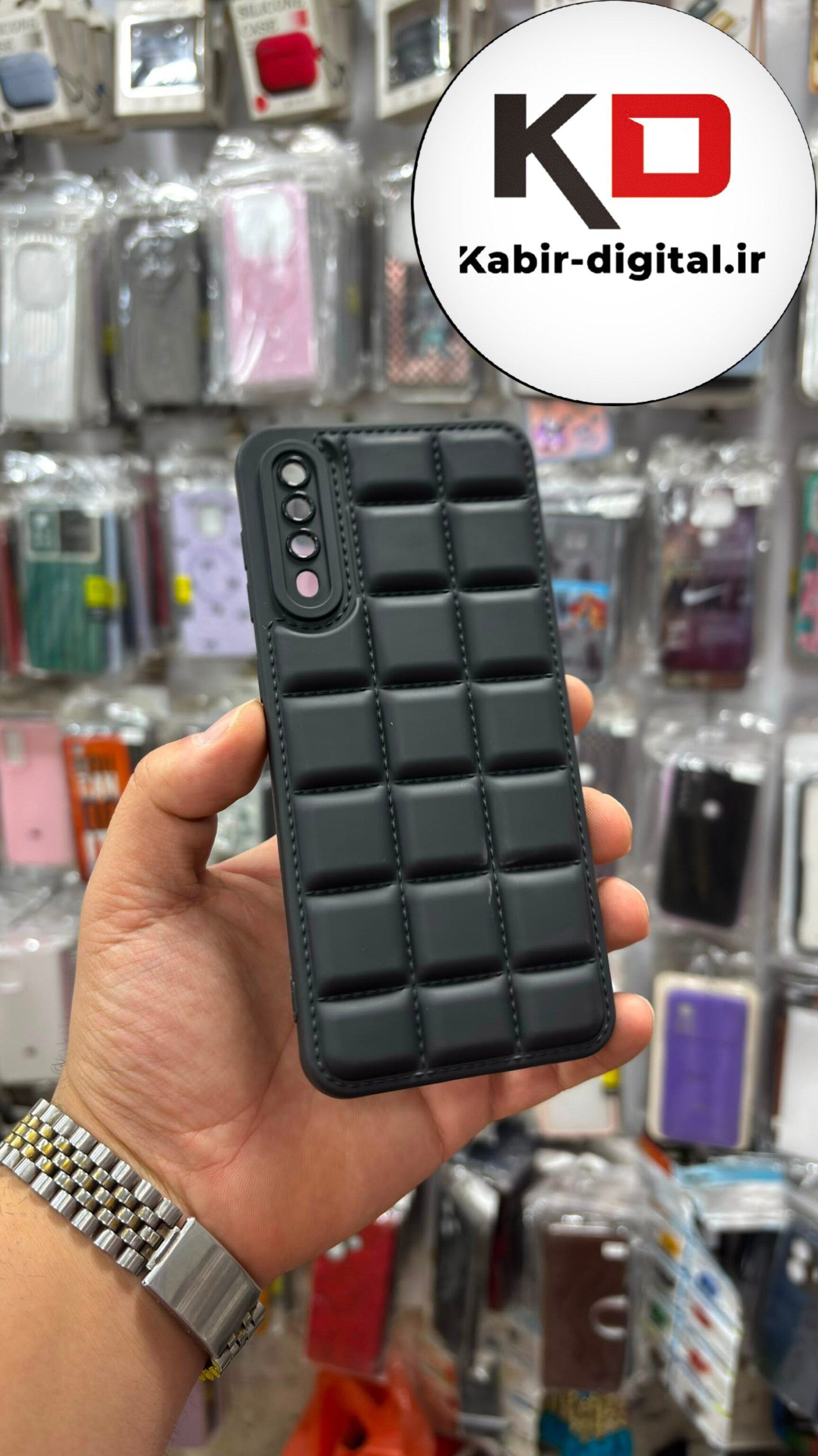 قاب گوشی Galaxy A50 / A50s / A30s سامسونگ سیلیکونی اورجینال  پافر مربعی THE NORTH FACE محافظ لنز دار مشکی