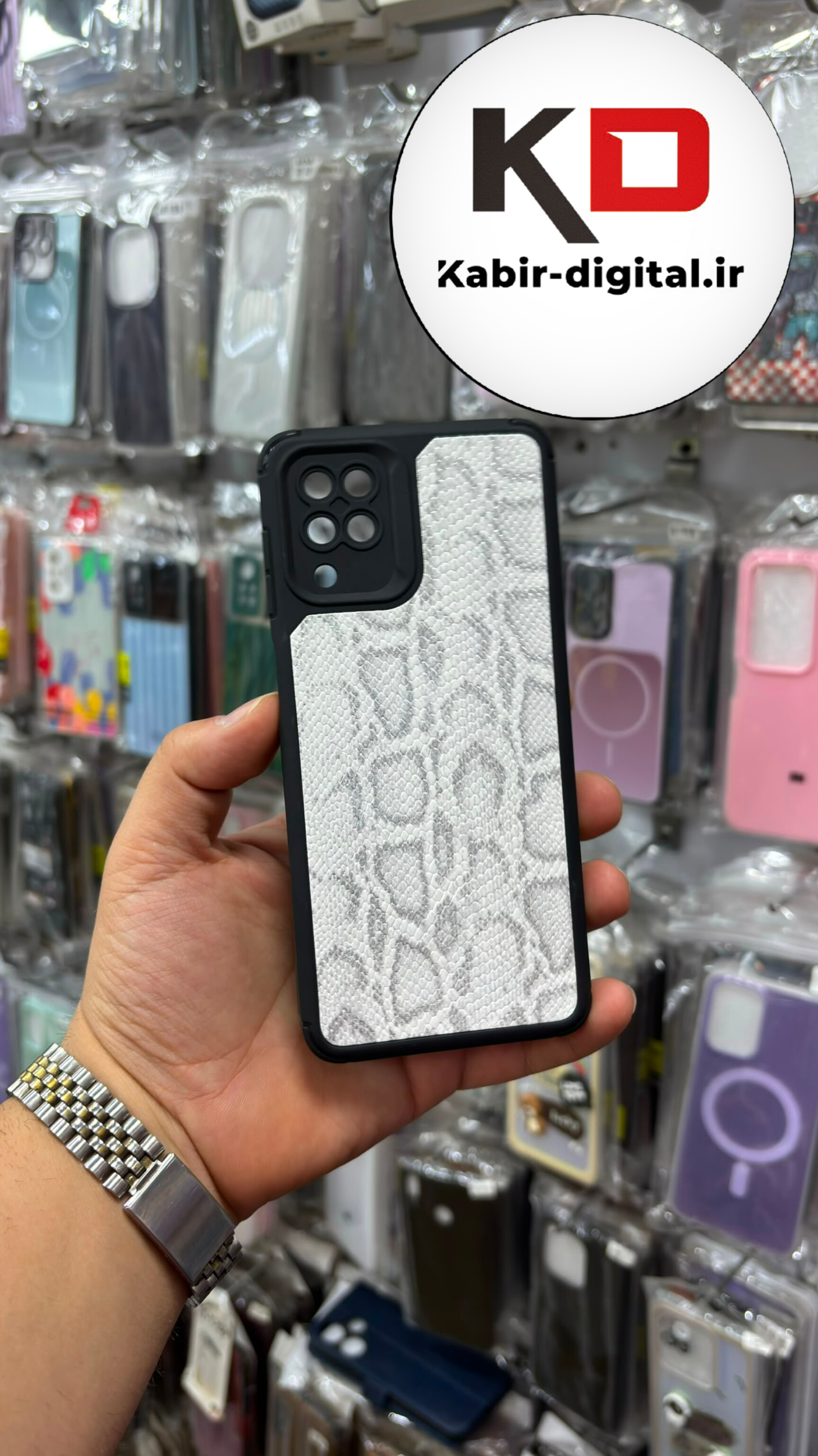قاب گوشی  Galaxy A12 / M12 سامسونگ سیلیکونی اورجینال طرح پوست مار ضد ضربه