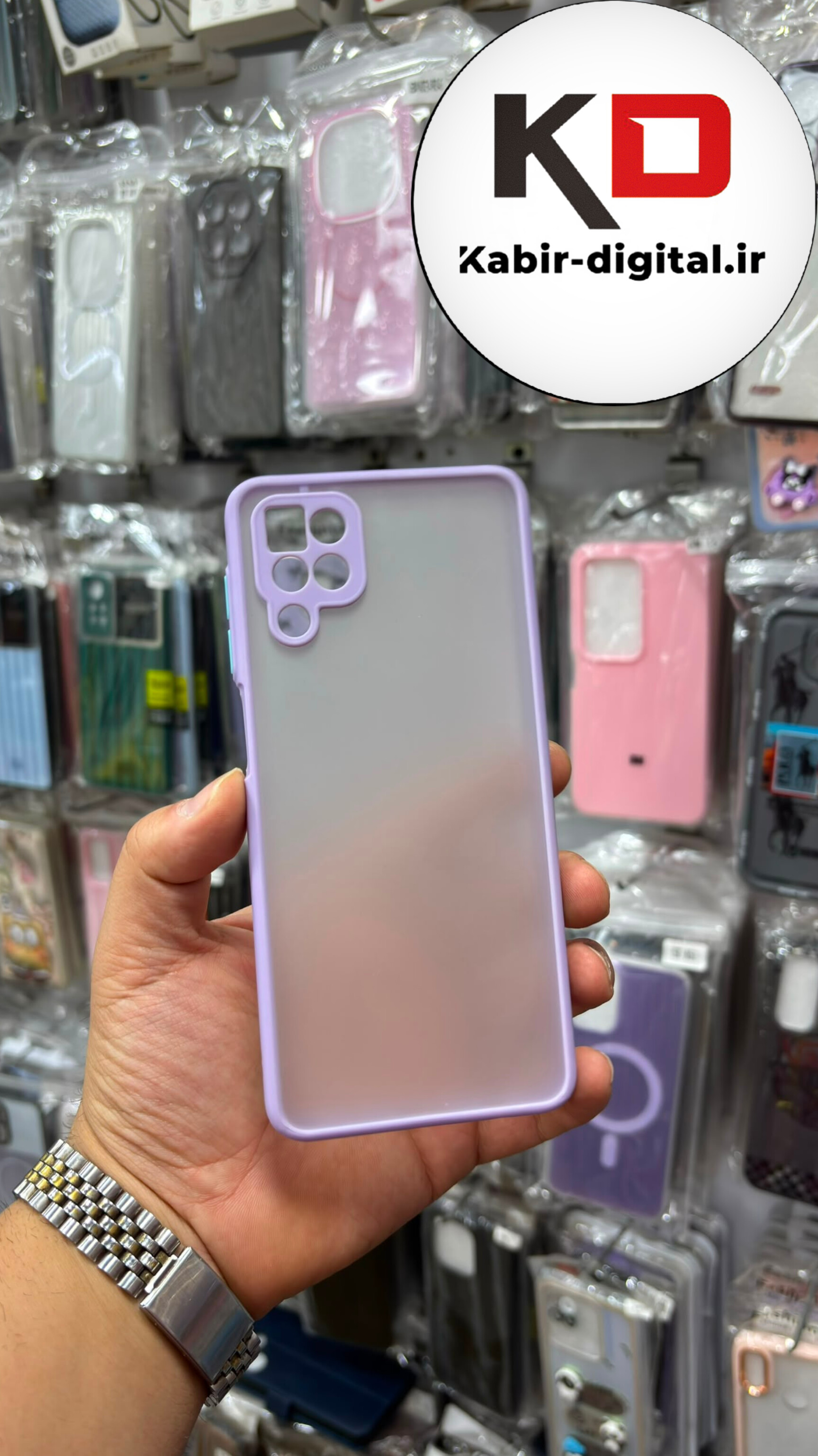 قاب گوشی  Galaxy A12 / M12 سامسونگ پشت مات دور رنگی سیلیکونی محافظ لنزدار یاسی
