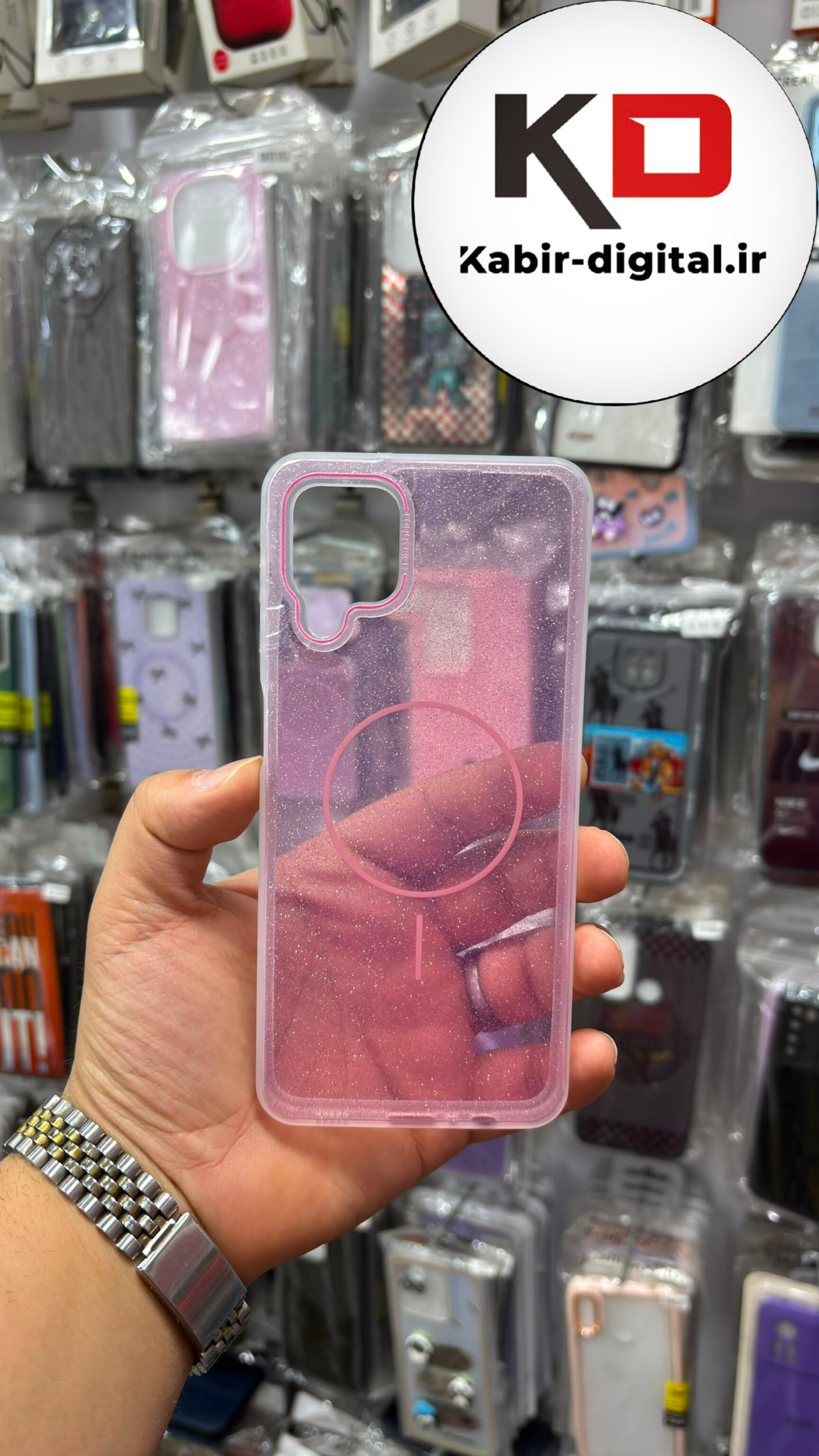 قاب گوشی  Galaxy A12 / M12 سامسونگ Pastel Case پاستلی  طرح مگ سیف Magsafe مات لنز رنگی اکلیلی صورتی