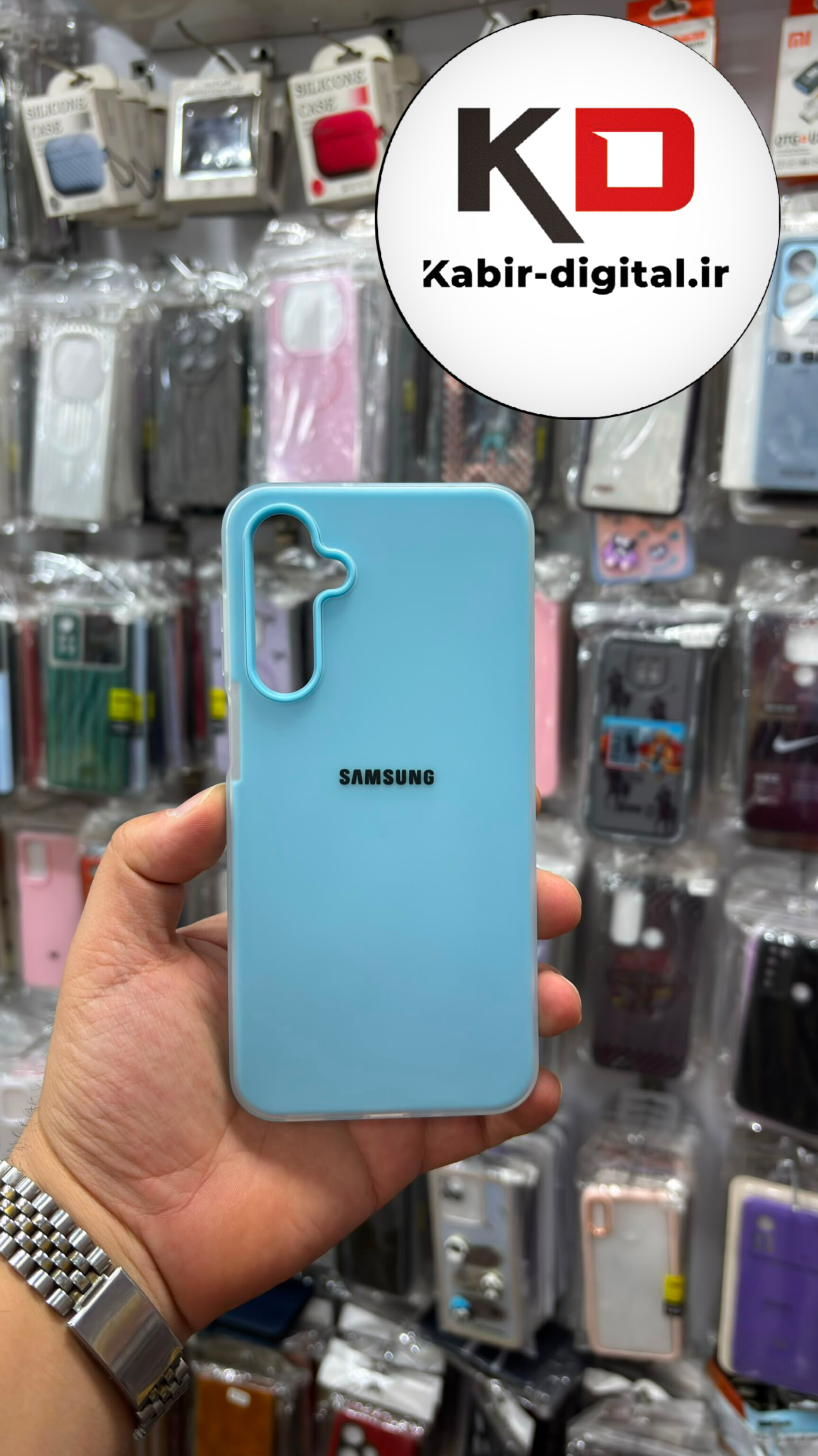 قاب گوشی  Galaxy A56 / A36 سامسونگ Pastel Case پاستلی لوگو دار ضد ضربه لنز برجسته آبی