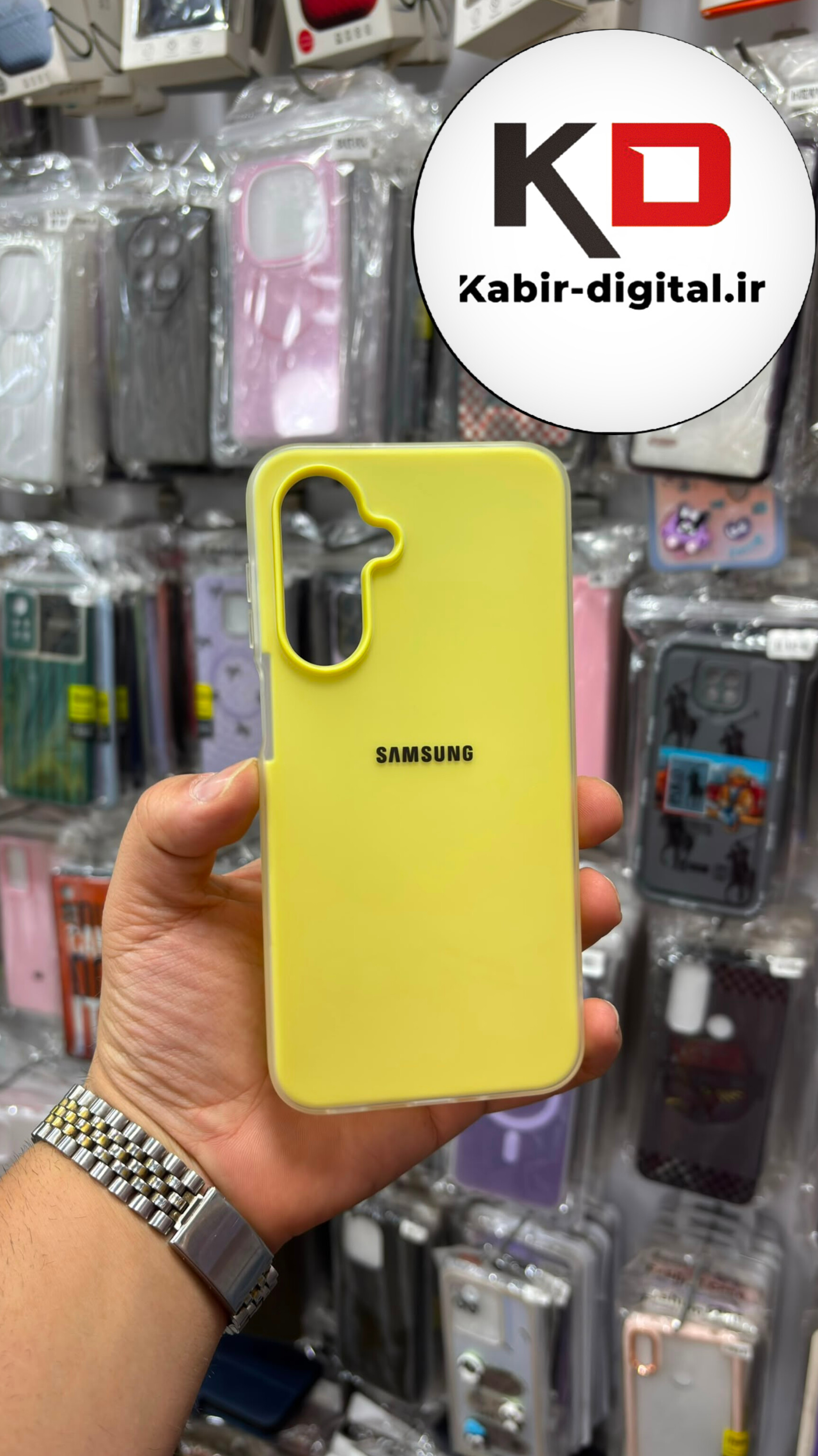 قاب گوشی  Galaxy A56 / A36 سامسونگ Pastel Case پاستلی لوگو دار ضد ضربه لنز برجسته زرد پاستیلی