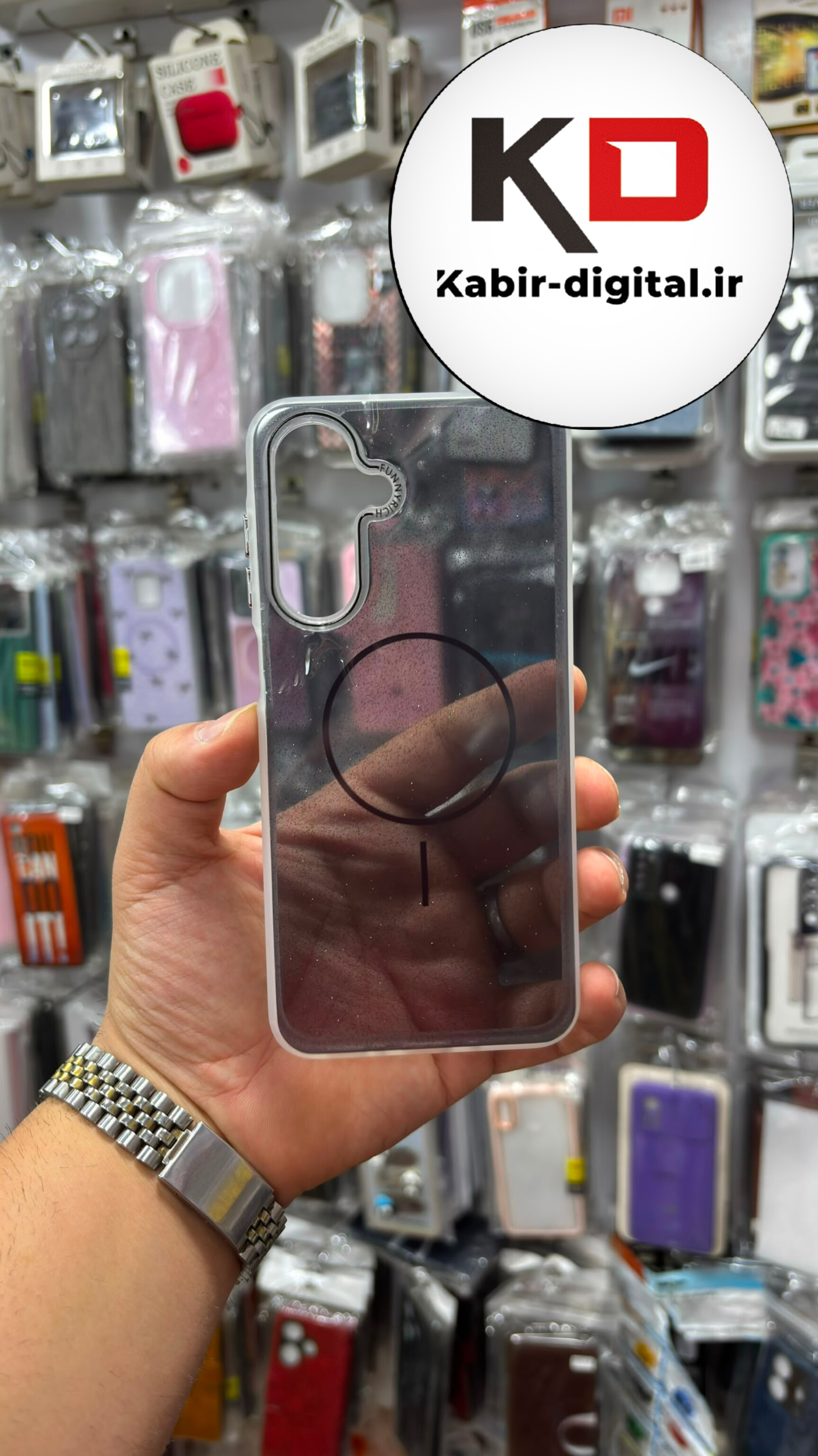 قاب گوشی  Galaxy A16 / A26 / A17 سامسونگ Pastel Case پاستلی  طرح مگ سیف Magsafe مات لنز رنگی اکلیلی مشکی