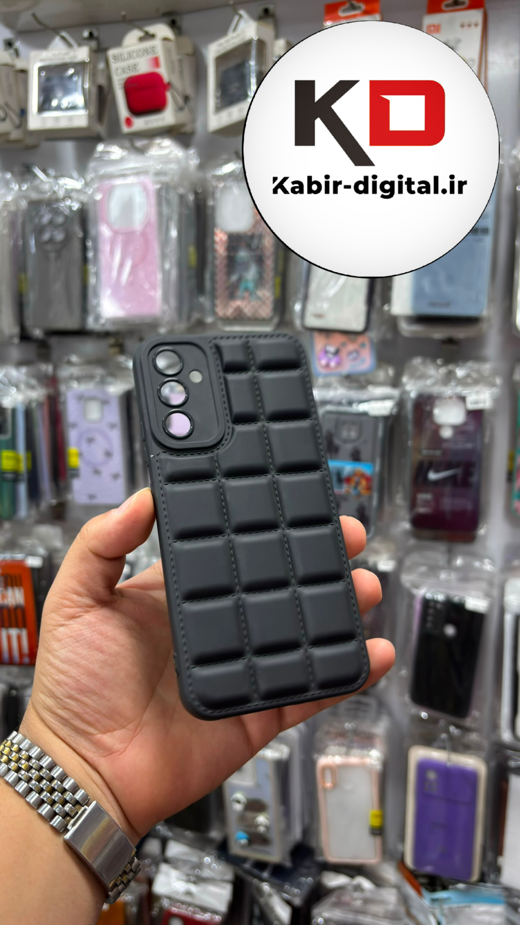 قاب گوشی  Galaxy A16 سامسونگ سیلیکونی اورجینال پافر مربعی THE NORTH FACE محافظ لنز دار