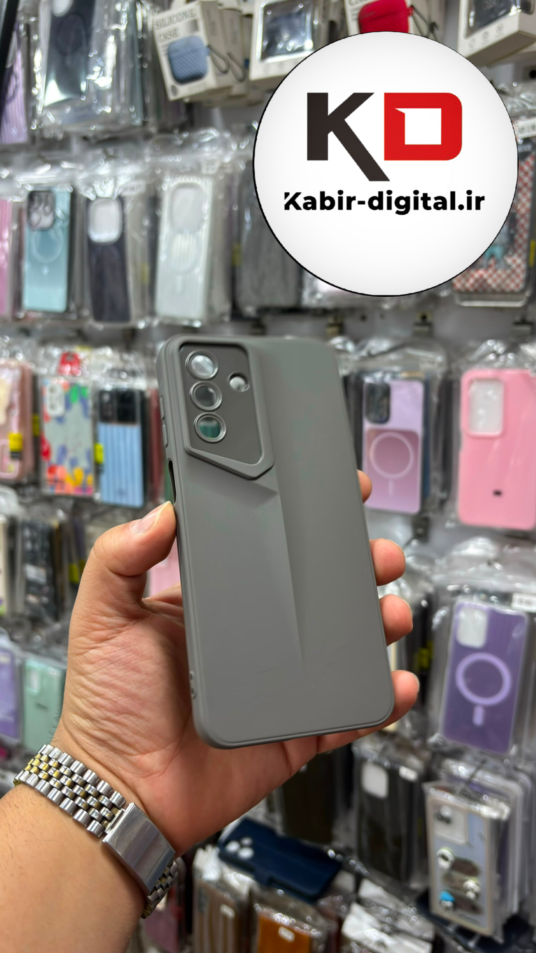 قاب گوشی  Galaxy A16 سامسونگ طرح سری Porsche Design پورش دیزاین Hard LUXURY محافظ لنز دار طوسی