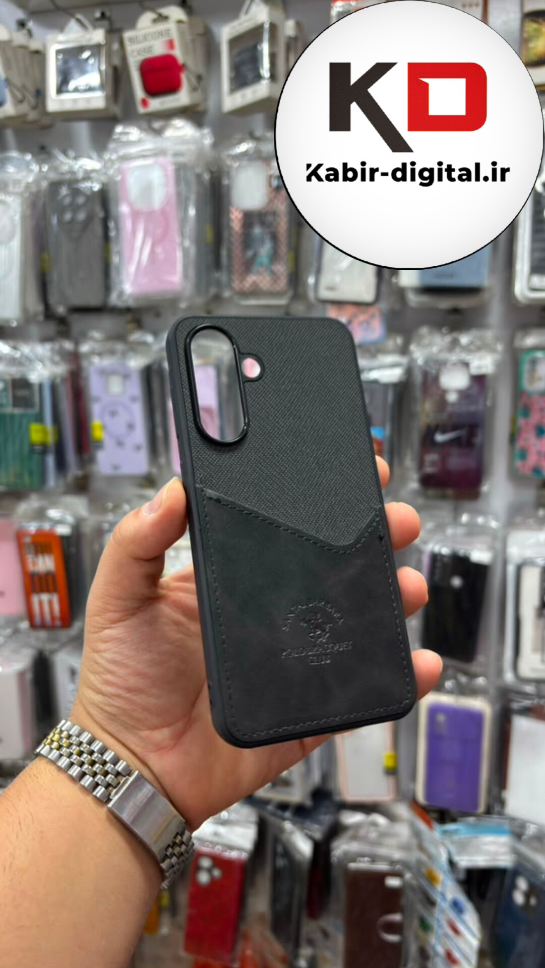 قاب گوشی  Galaxy A56 / A36 سامسونگ طرح دو تیکه مخمل چرمی کلاسیک HARD چرمی پولو PULO جاکارتی دار چرمی مشکی