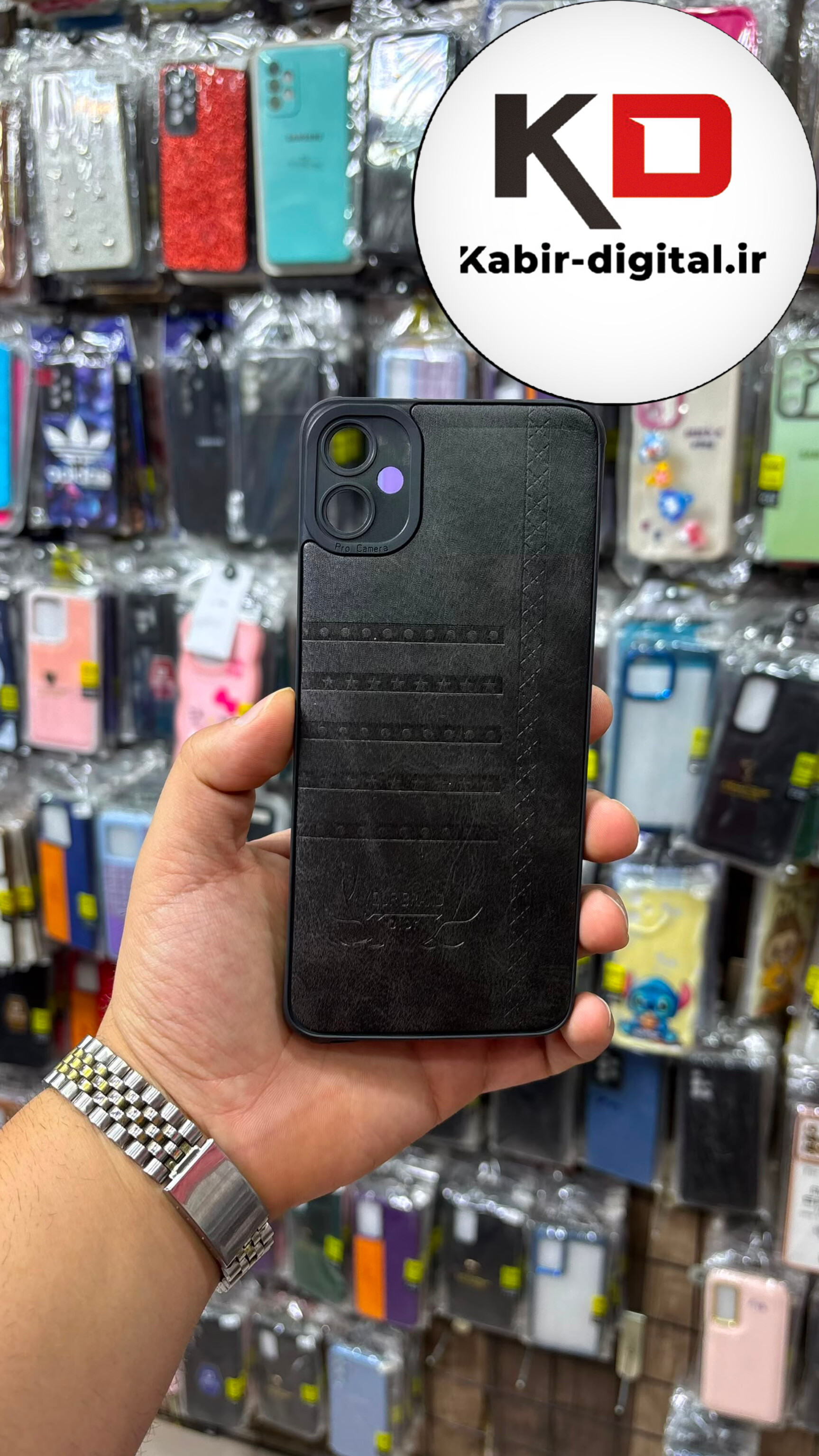 قاب گوشی Galaxy A05 سامسونگ طرح سیلیکونی چرمی محافظ لنزدار مشکی