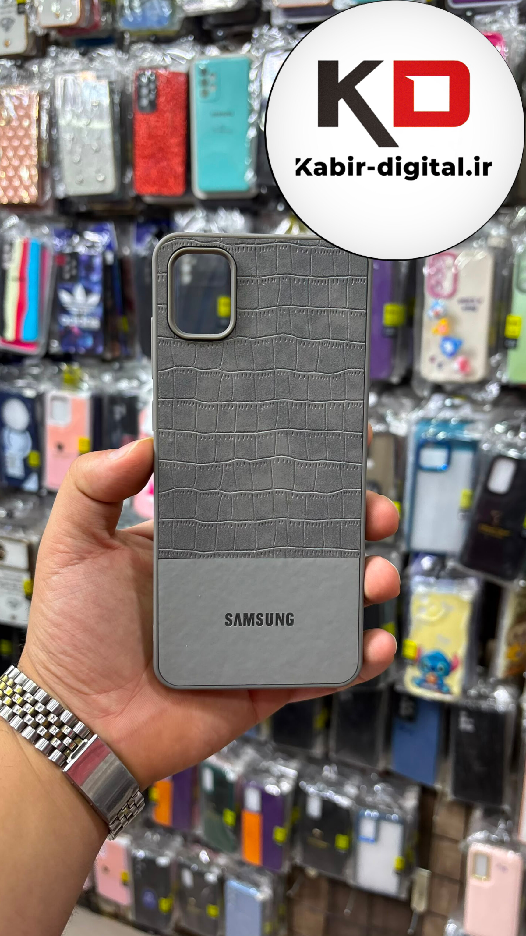 قاب گوشی Galaxy A05 سامسونگ چرمی کروکودیل محافظ لنزدار کرومی
