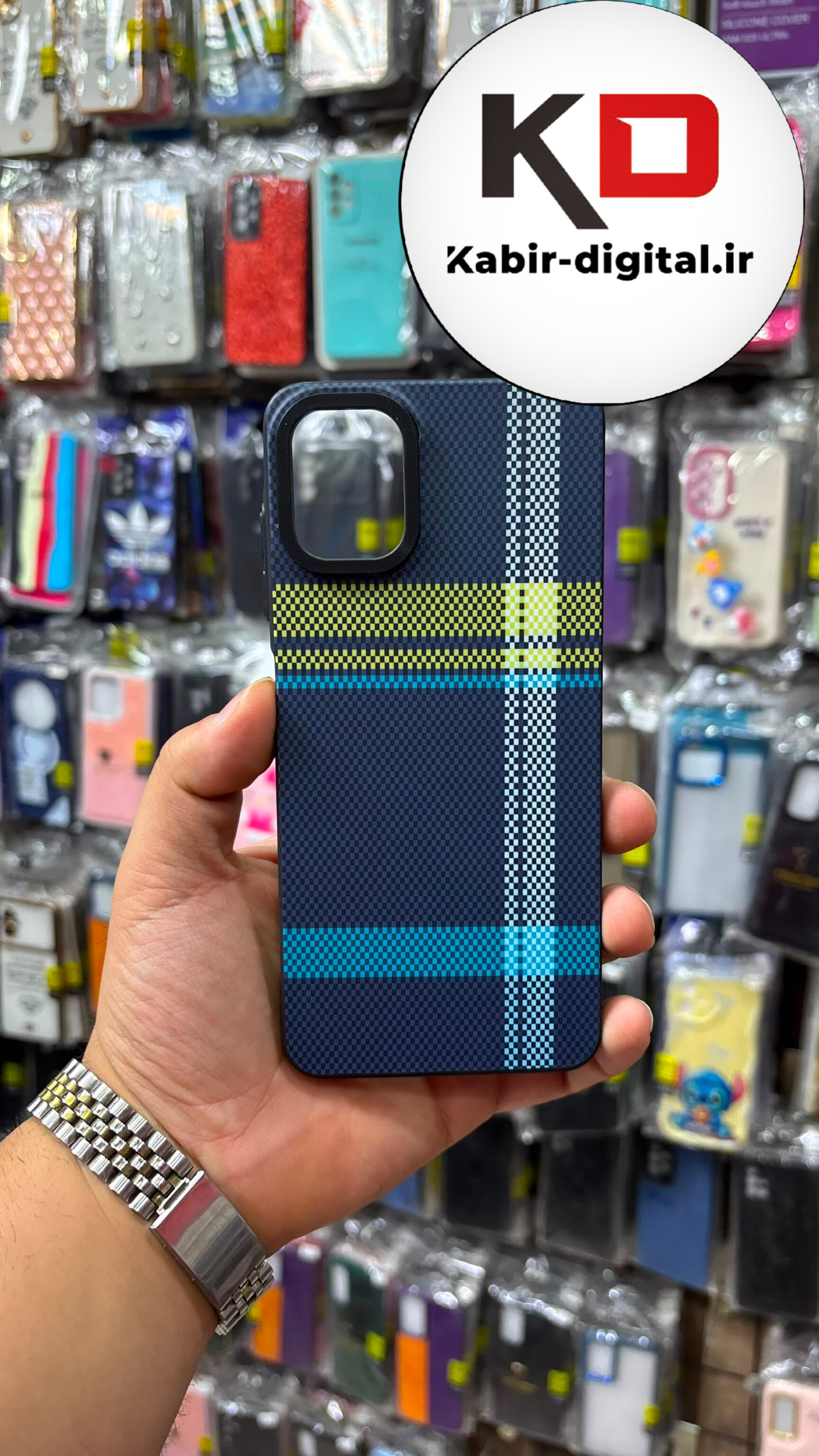 قاب گوشی Galaxy A05 سامسونگ Momo اورجینال طرح چهار خانه اسپرت محافظ لنزدار کرومی