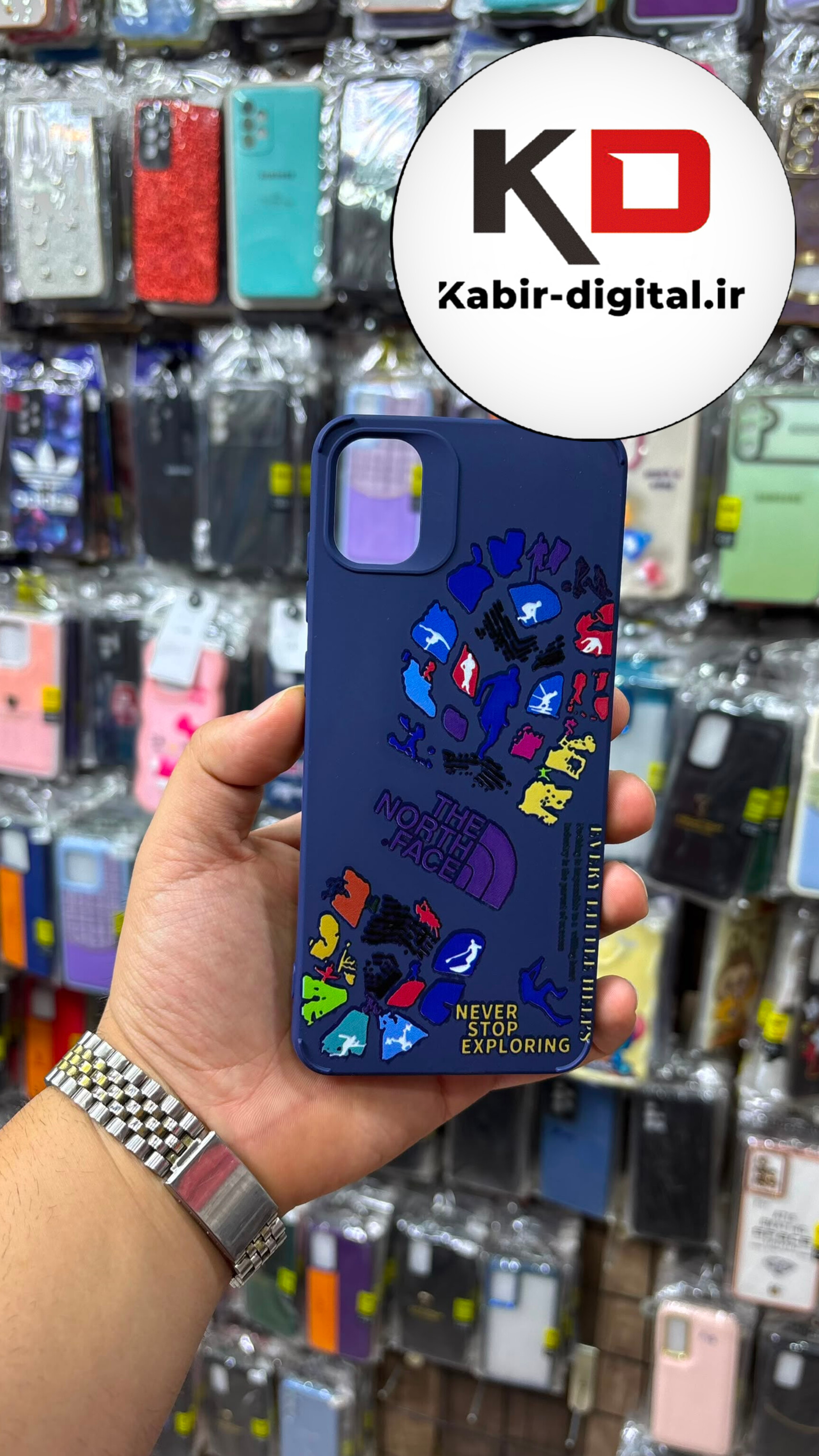 قاب گوشی Galaxy A05 سامسونگ سیلیکونی  Solid case طرحدار ضد ضربه رنگ آبی محافظ لنزدار