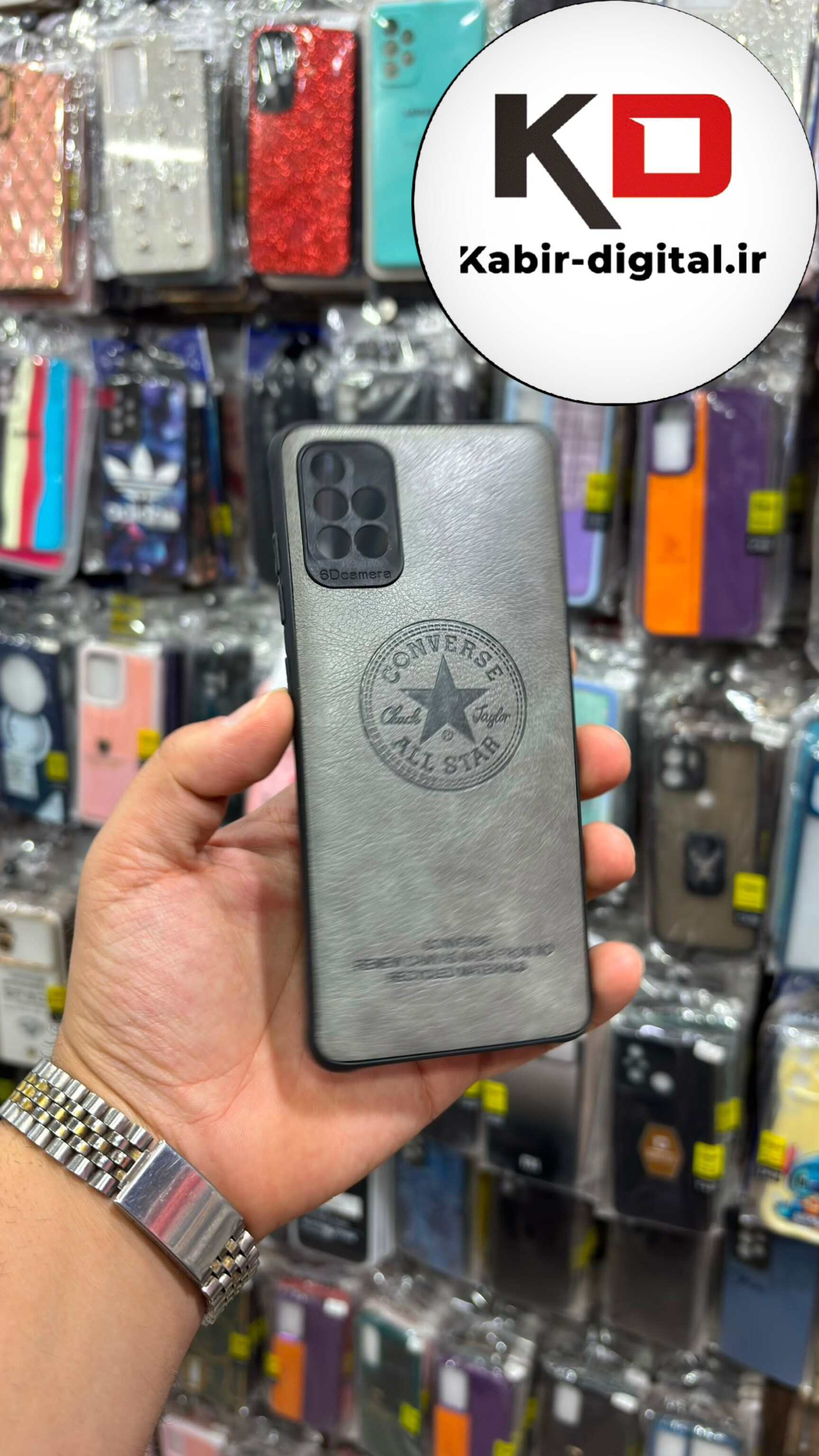 قاب گوشی Galaxy A51 سامسونگ طرح چرم کلاسیک ژله ایی طوسی  محافظ لنزدار