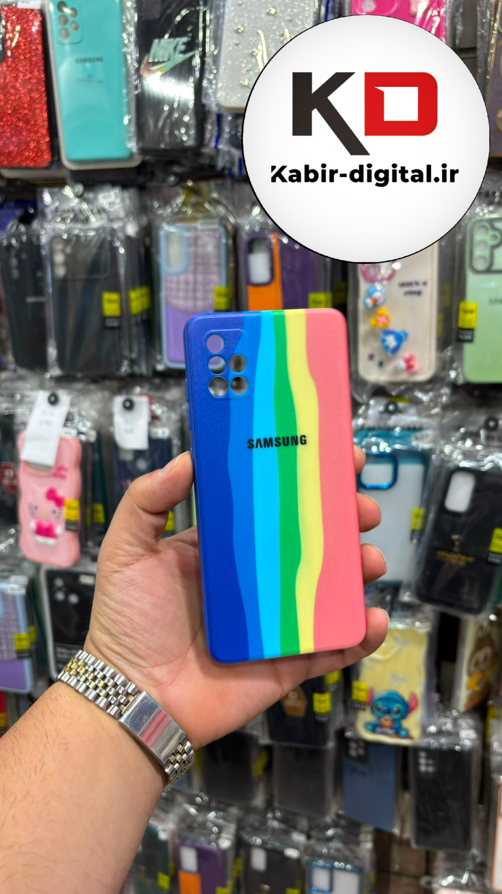 قاب گوشی Galaxy A51 سامسونگ سیلیکونی رنگین کمان  محافظ لنزدار