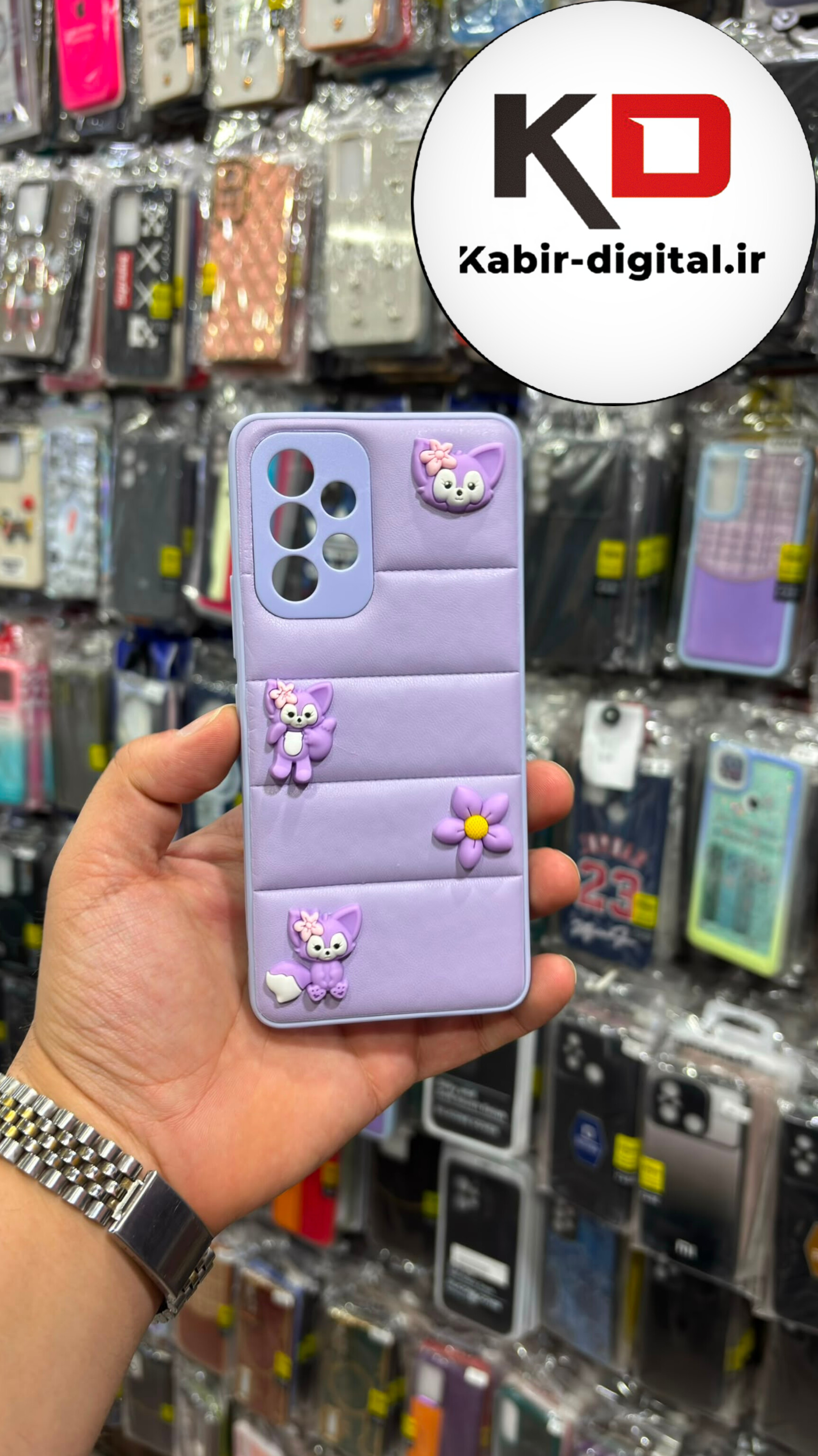 قاب گوشی Galaxy A53 سامسونگ طرح پافر سیلیکونی ژله ای سه بعدی برجسته عروسکی محافظ لنز دار یاسی