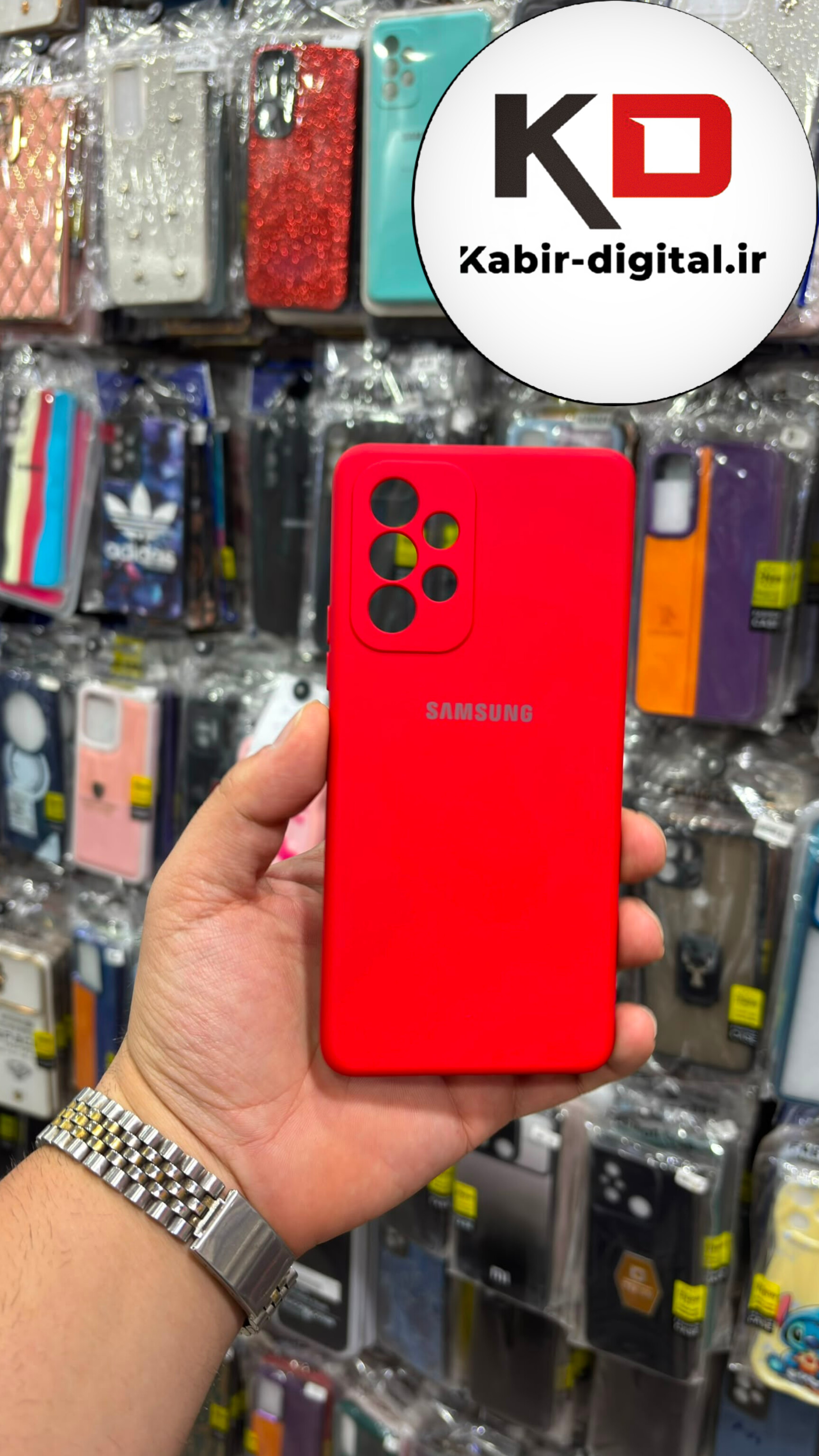 قاب گوشی Galaxy A53 سامسونگ سیلیکونی اورجینال درجه یک زیر بسته محافظ لنزدار قرمز