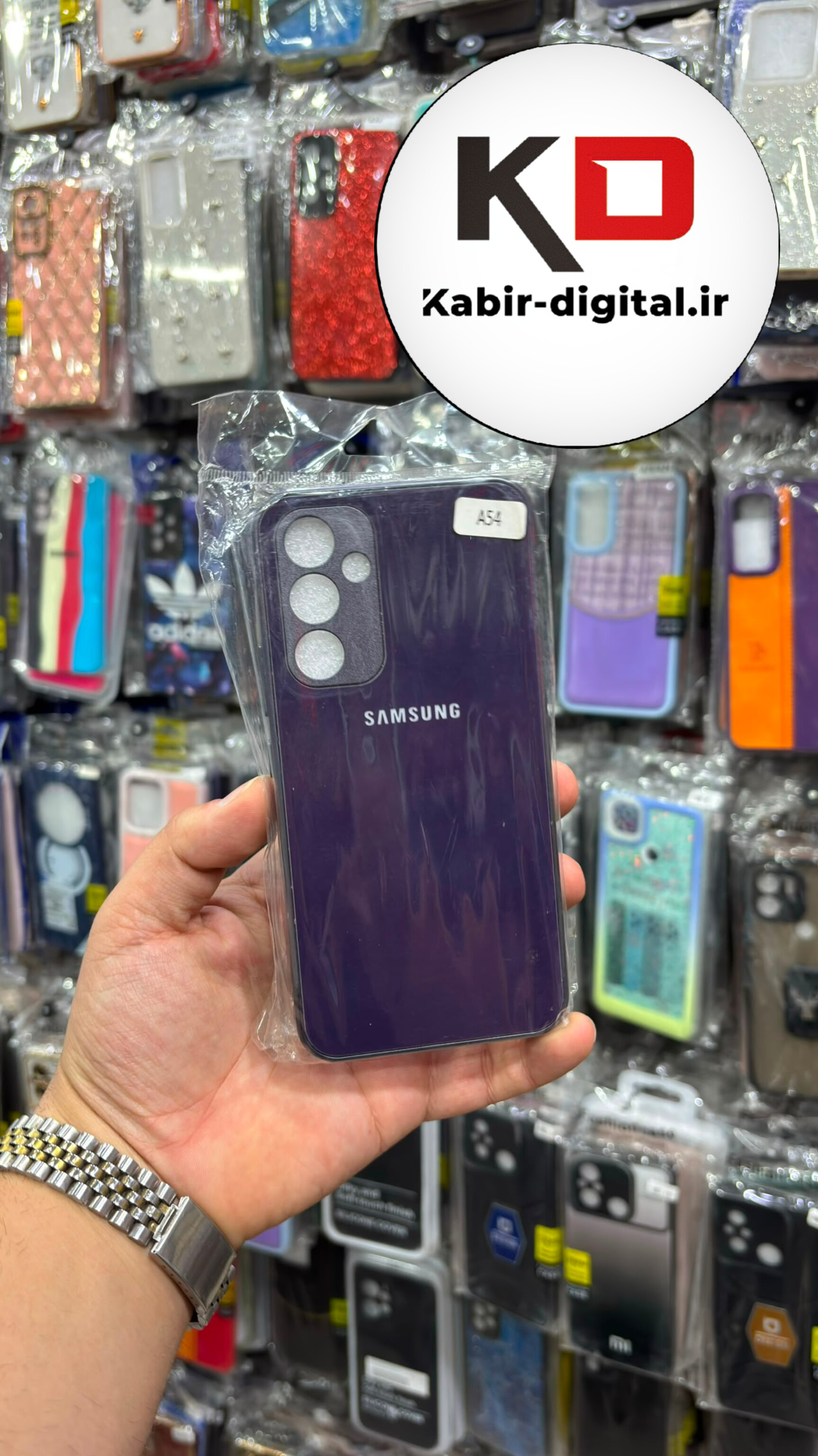 قاب گوشی Galaxy A54 سامسونگ پشت گلس شیشه ای اورجینال SO COOL دور سیلیکونی