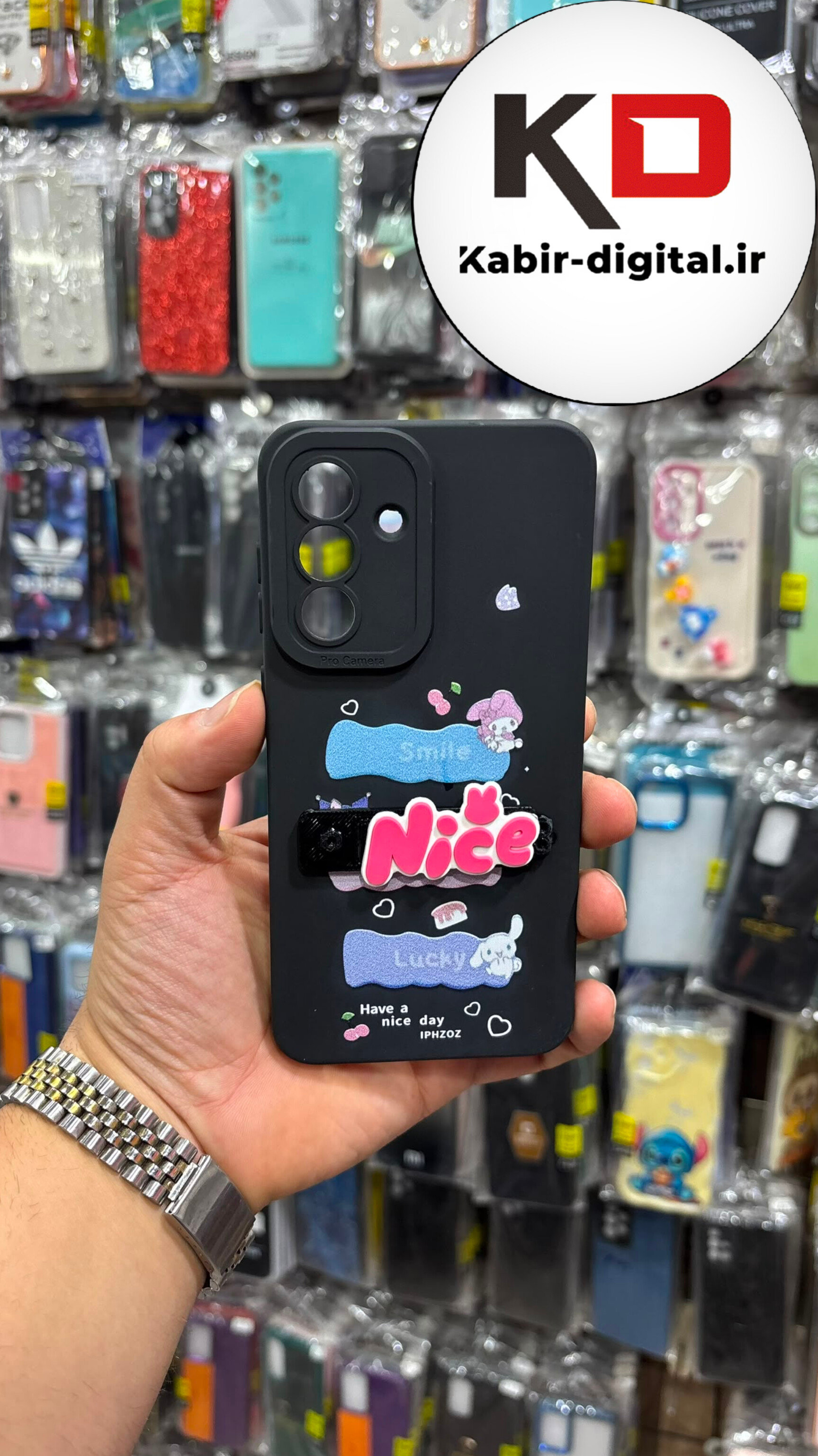 قاب گوشی Galaxy A56 / A36 سامسونگ سیلیکونی Stand Case عروسکی Nice استندشو محافظ لنز دار Beautiful
