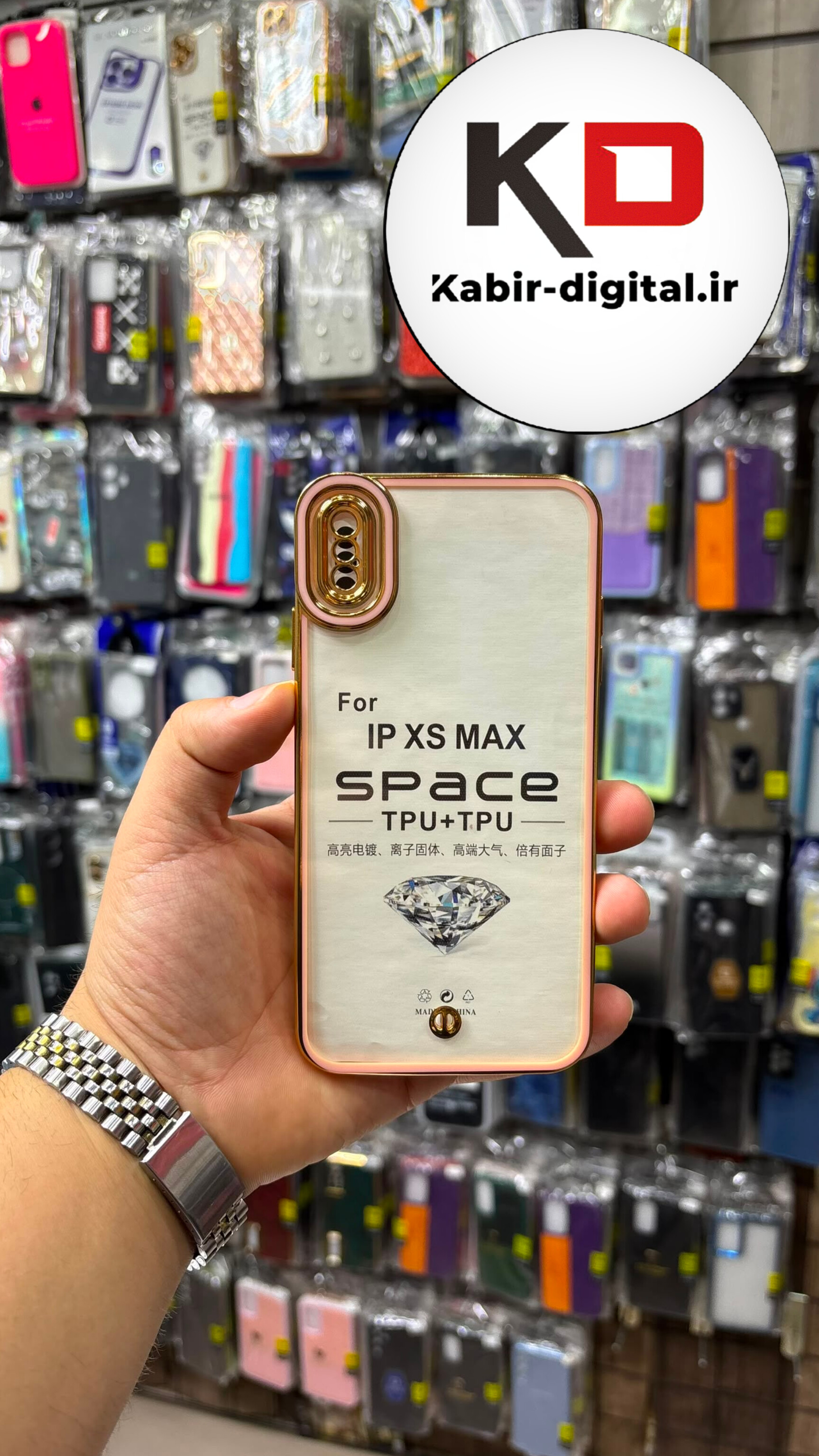 قاب گوشی  iPhone  XS Max آیفون طرح الکتروپلیتینگ ژله ای شفاف اورجینال یونیک کیس Unique Case محافظ لنز دار گلسی طلایی