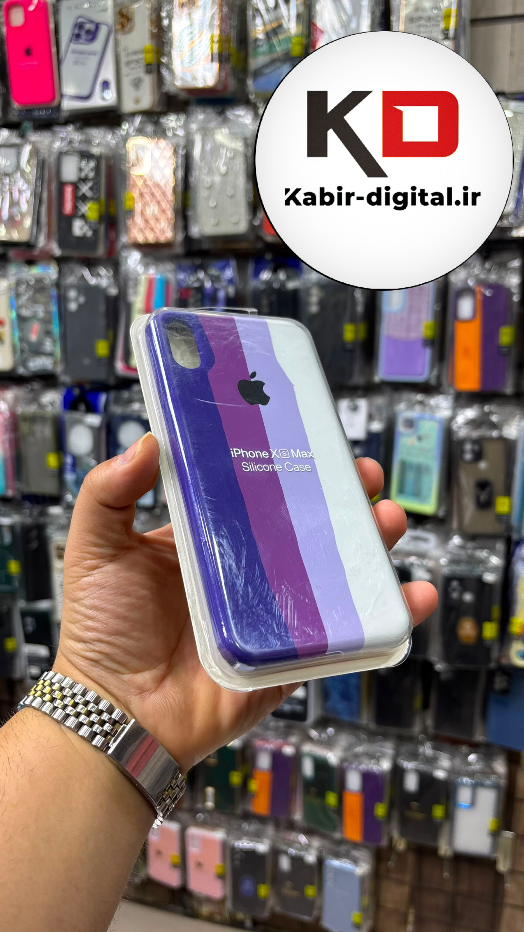 قاب گوشی  iPhone  XS Max  آیفون سیلیکونی اورجینال پاک کنی رنگین کمان درجه یک زیربسته