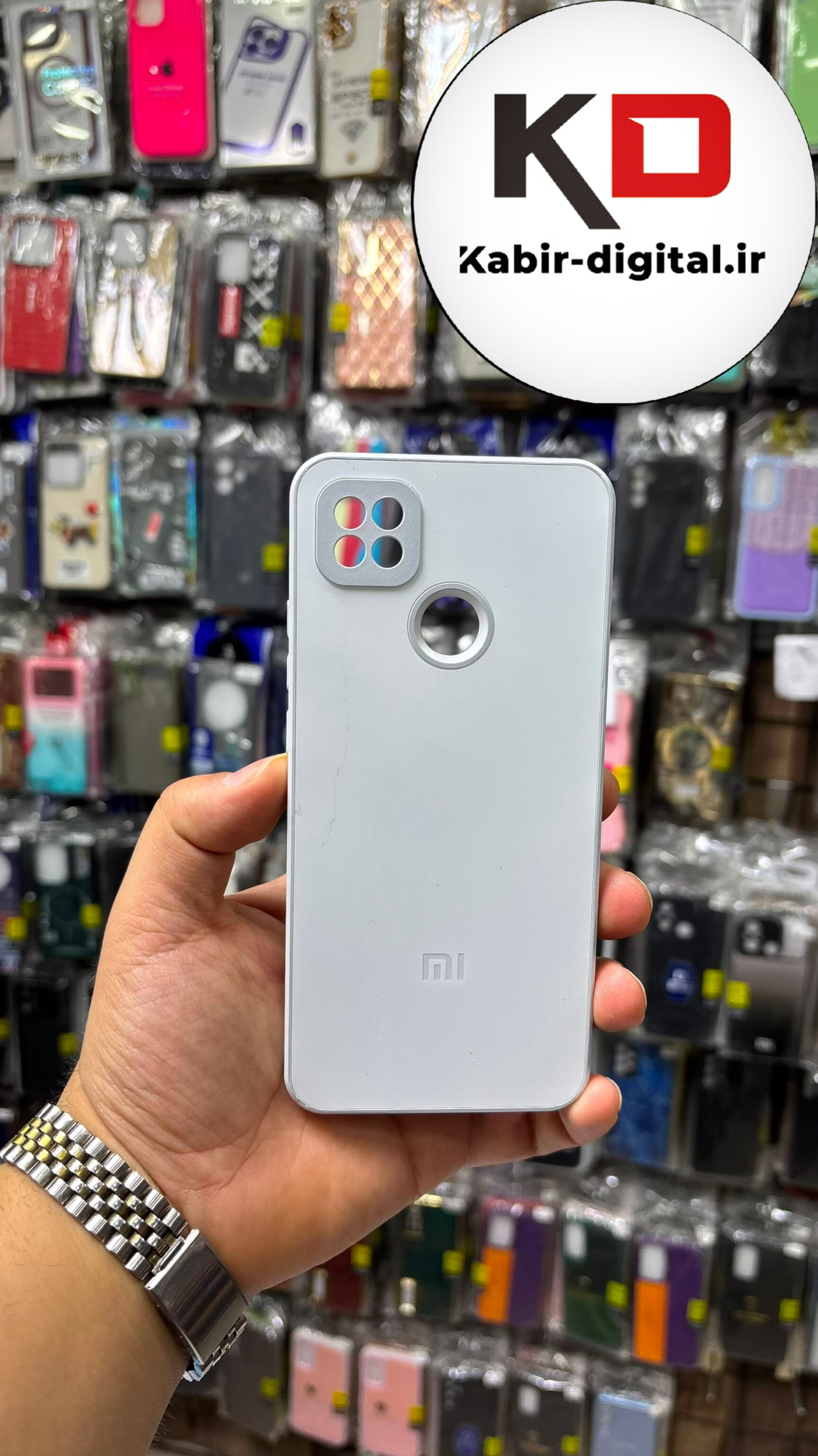 قاب گوشی Redmi 9C / Redmi 10A شیائومی پشت گلس شیشه ای اورجینال SO COOL دور سیلیکونی طوسی