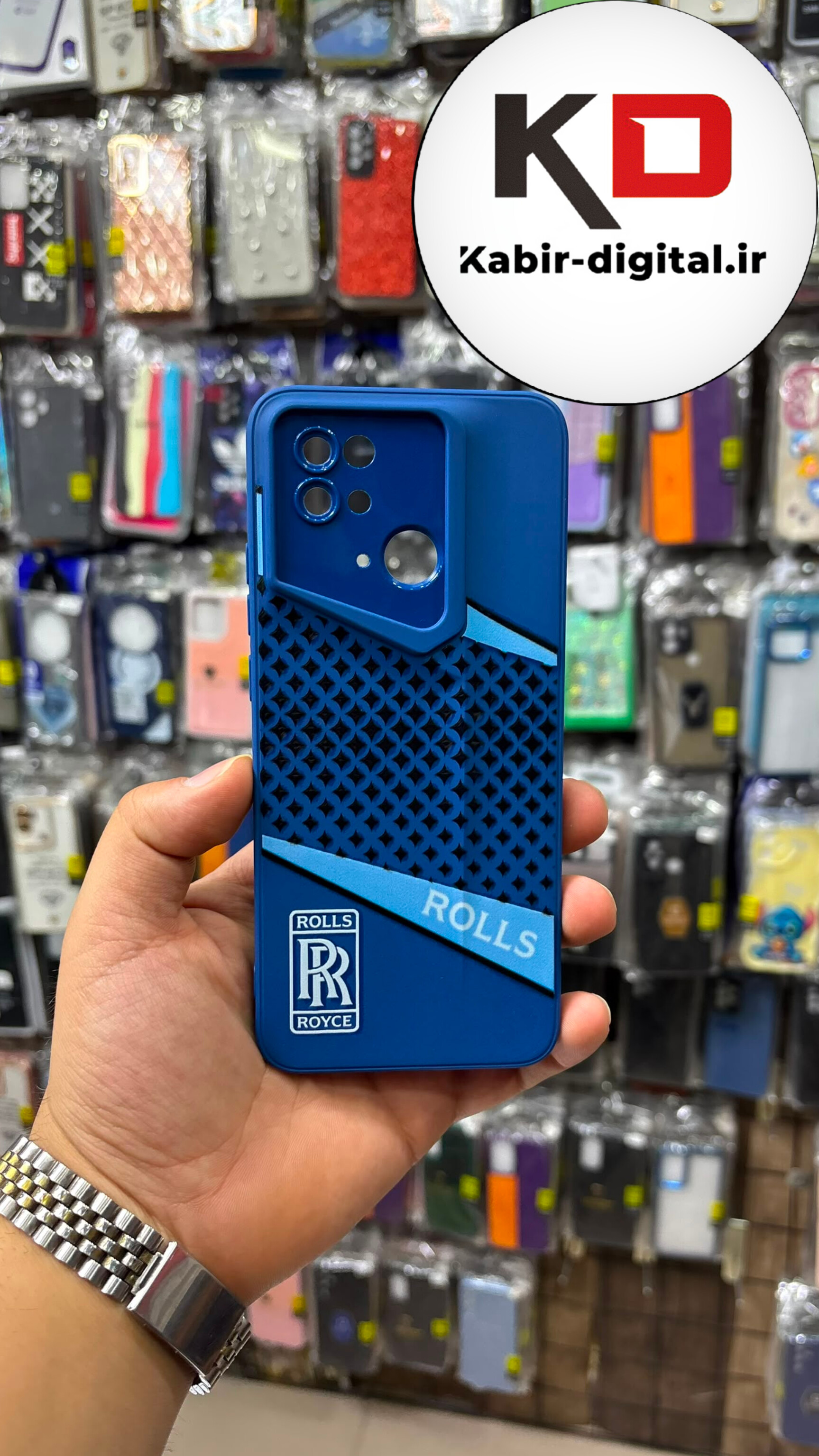 قاب گوشی Redmi 10C  / Poco C40 شیائومی پشت توری طرح سری Porsche Design پورش دیزاین Hard LUXURY محافظ لنز دار آبی