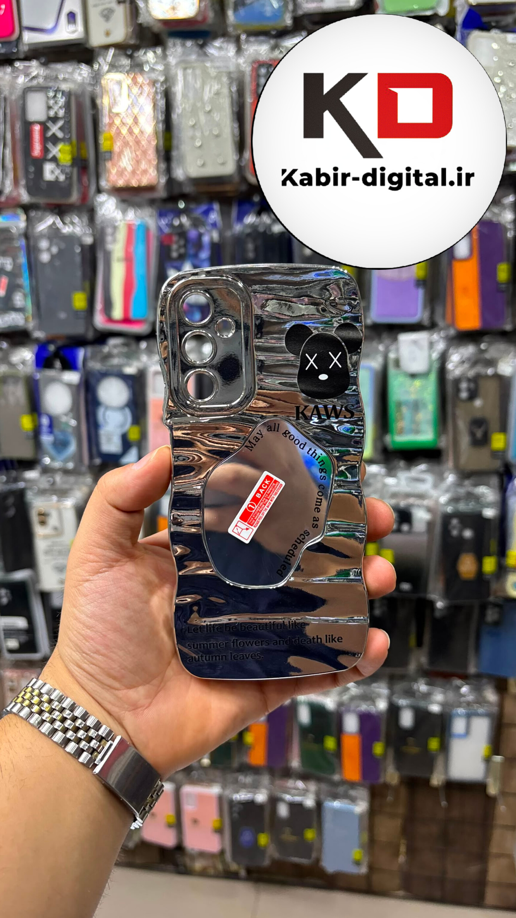 قاب گوشی Galaxy A05S سامسونگ آینه ایی اورجینال کرومی بالشتی محافظ لنز دار  رنگ نقره ای