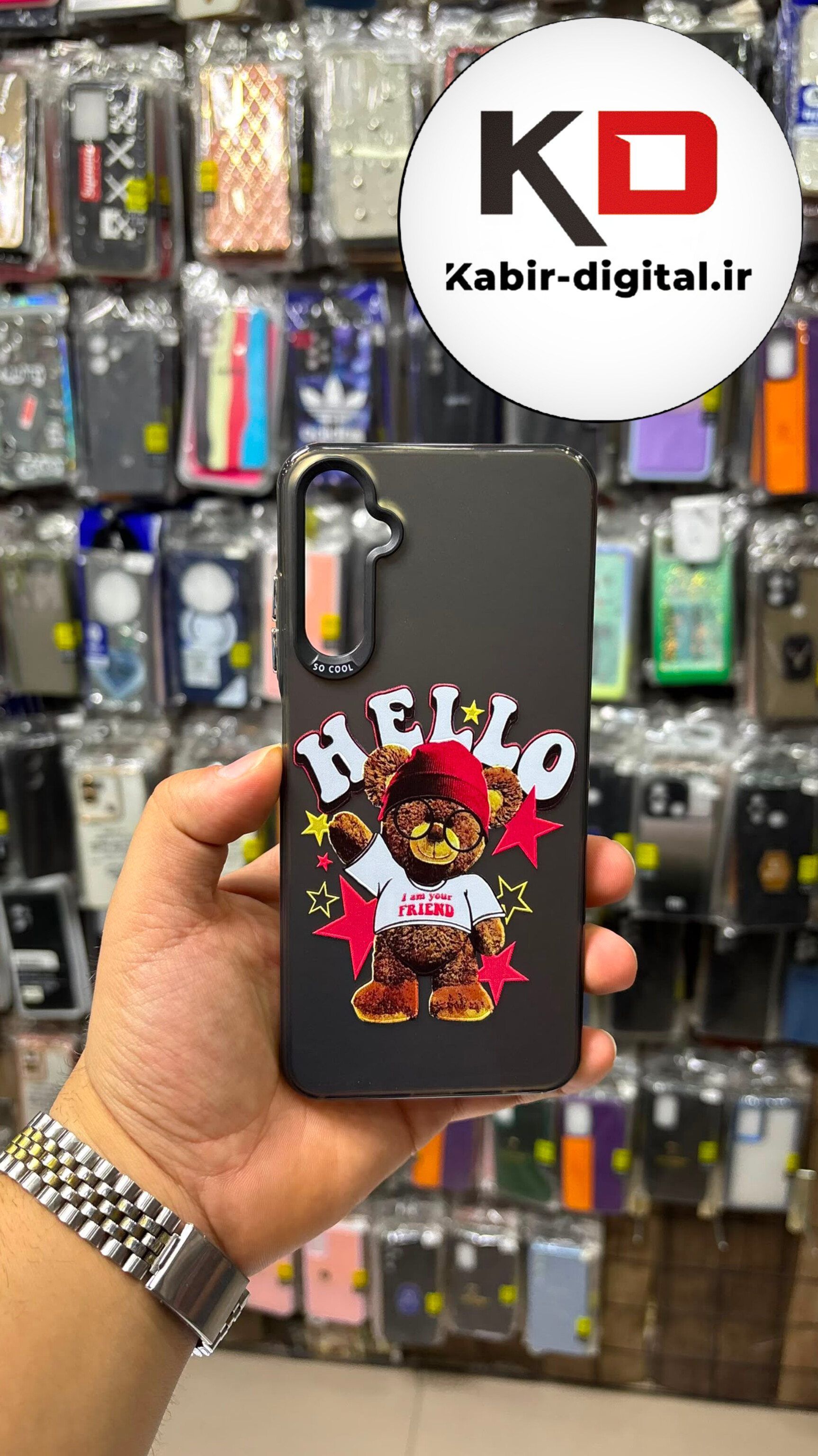 قاب گوشی Galaxy A05S سامسونگ So Cool اورجینال لنز برجسته کرومی طرح خرسی