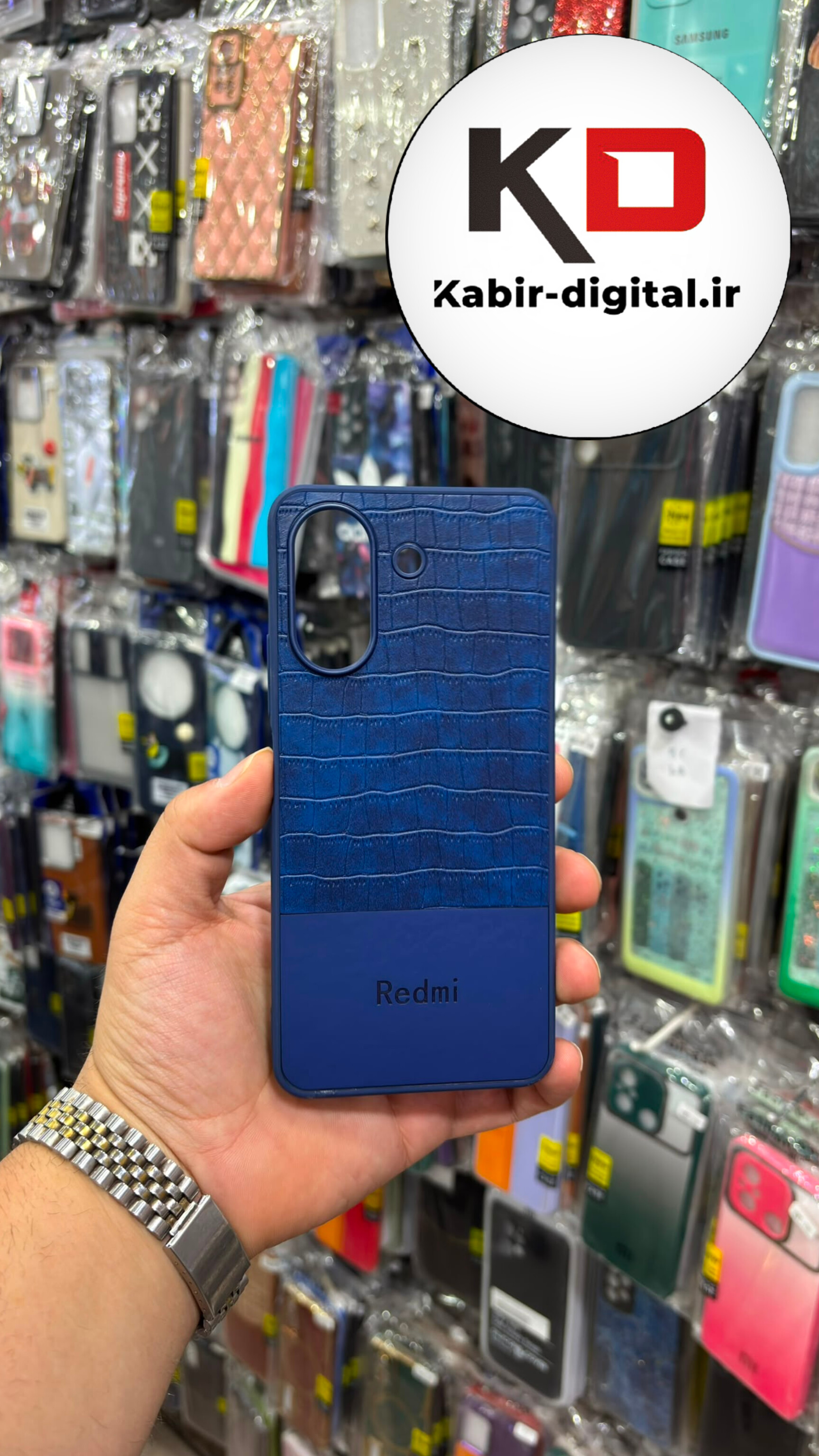 قاب گوشی Redmi 13C / POCO C۶5 شیائومی چرمی کروکودیل محافظ لنزدار کرومی