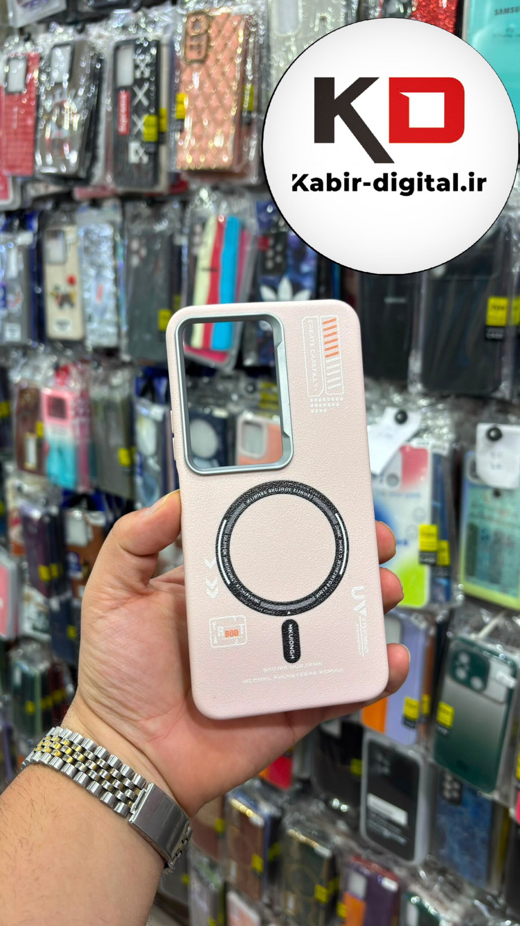 قاب گوشی Redmi 15 شیائومی لدر دیزاین SOFT Lether Design فانتزی سیلیکونی طرح  Sport مگ سیف Magsafe لنز کرومی