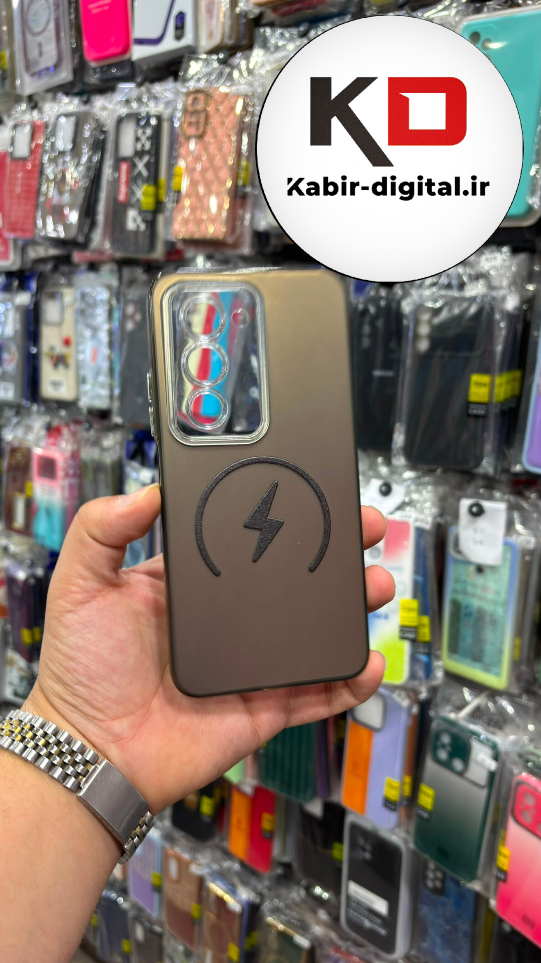 قاب گوشی Redmi 15 شیائومی  So Cool اورجینال طرح مگ سیف Magsafe اسپرت کرومی محافظ لنز دار